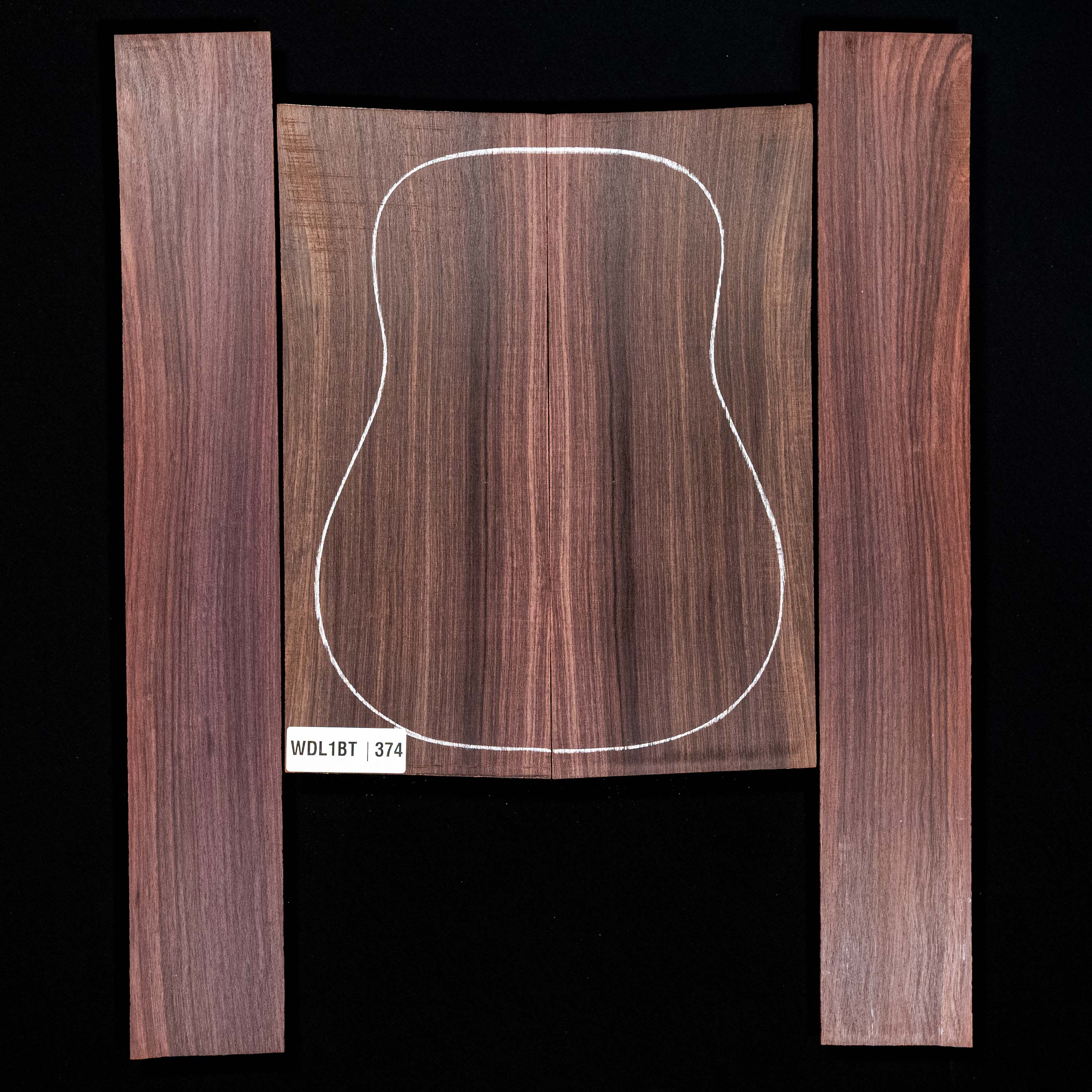 Conjunto de fondo y aros de palisandro de la India oriental - 374