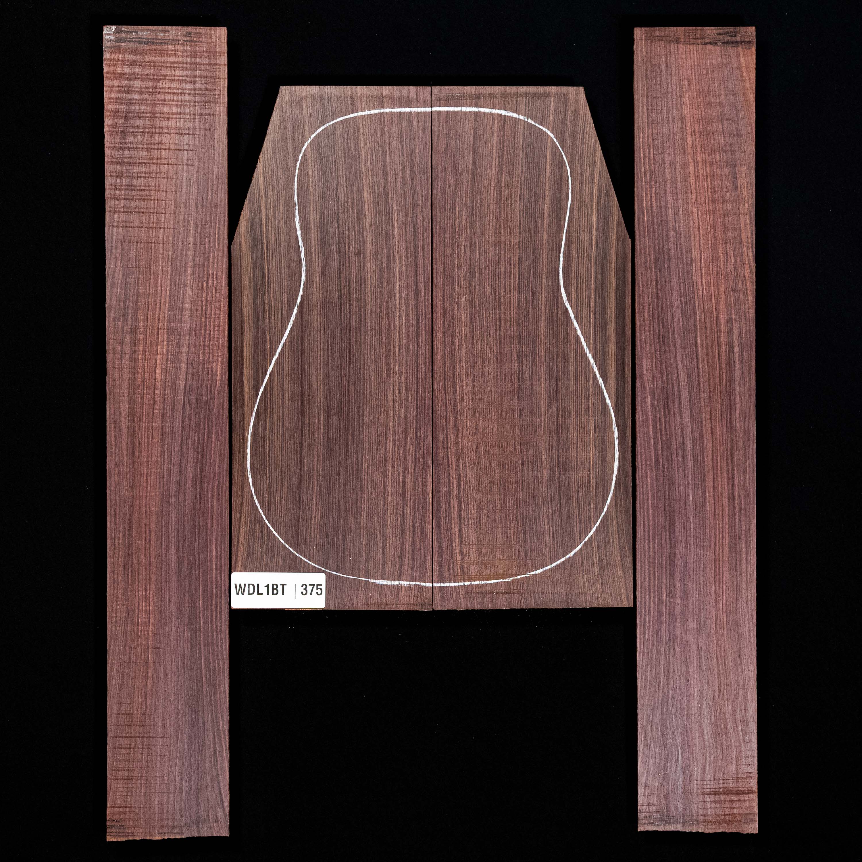 Conjunto de fondo y aros de palisandro de la India oriental - 375