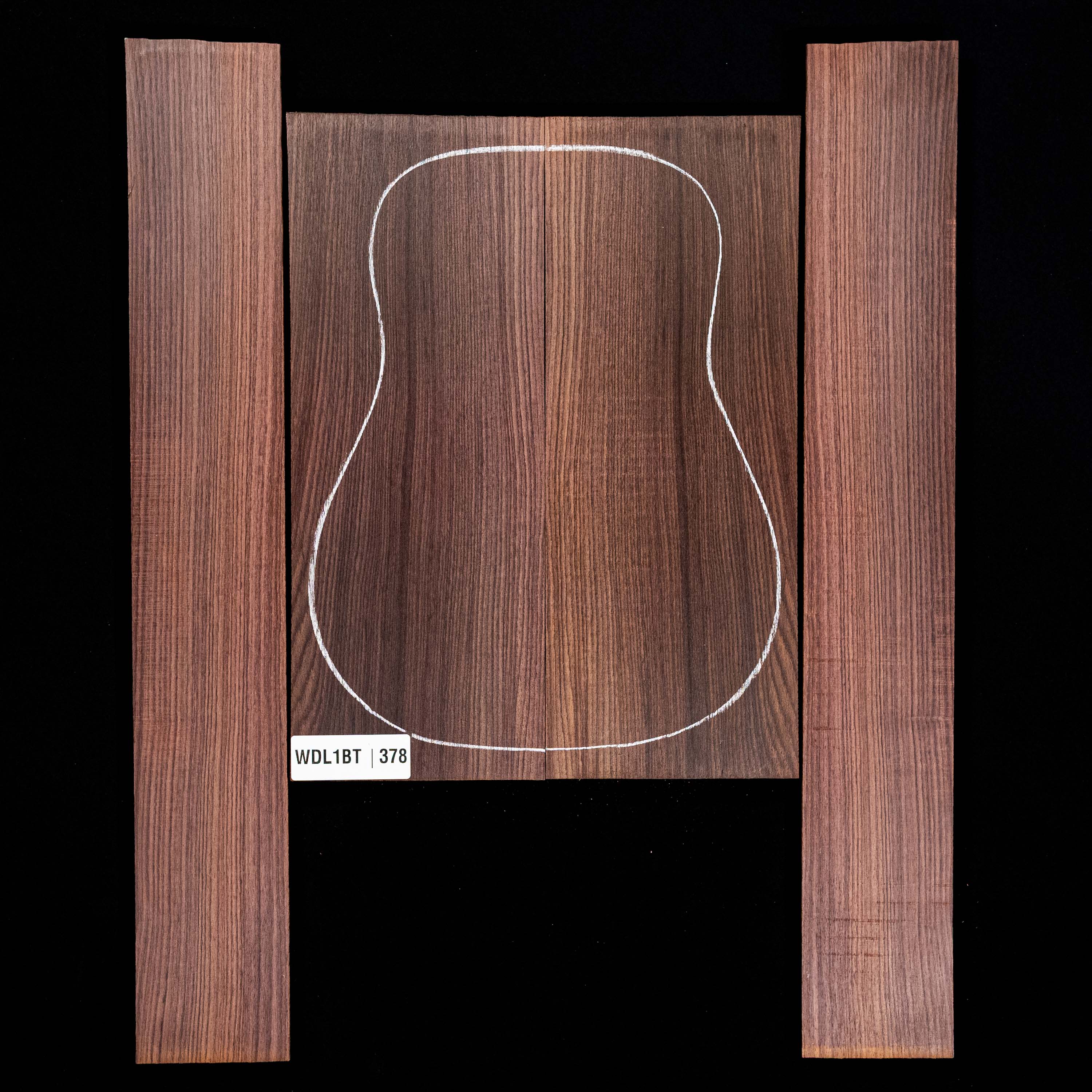 Conjunto de fondo y aros de palisandro de la India oriental - 378