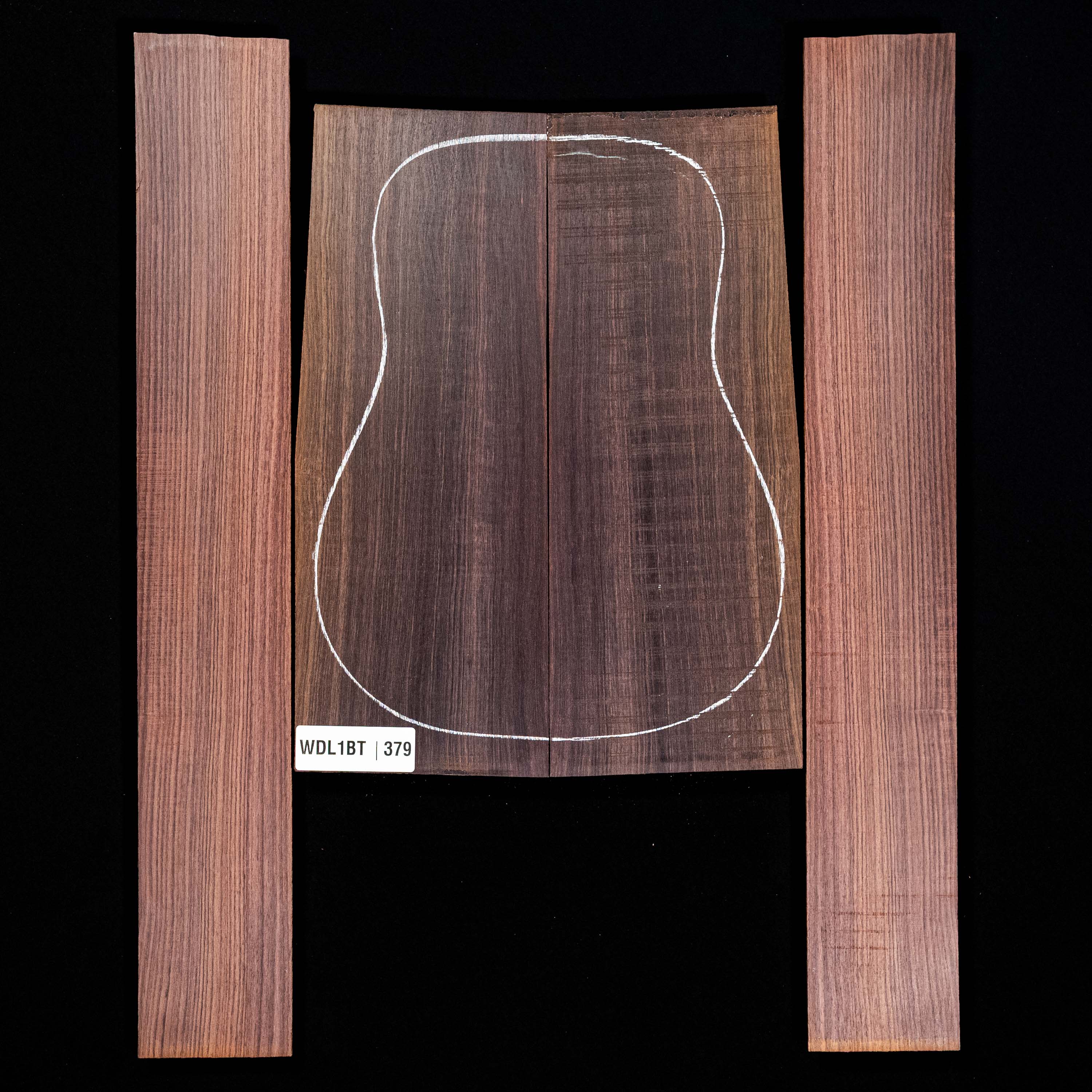 Conjunto de fondo y aros de palisandro de la India oriental - 379