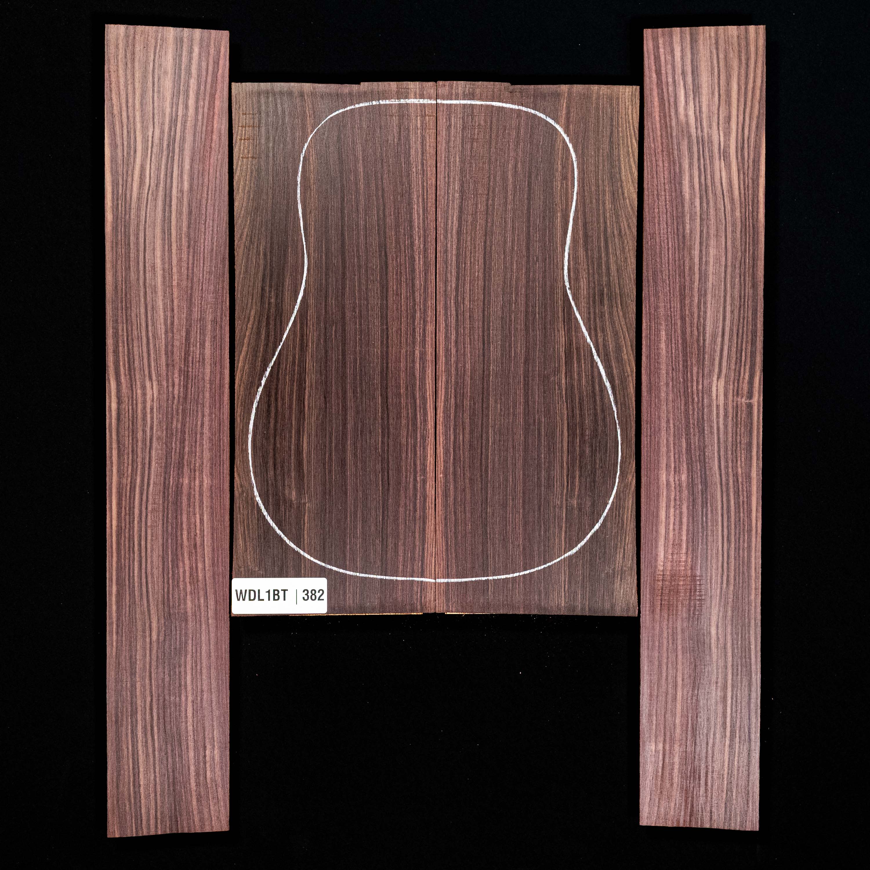 Conjunto de fondo y aros de palisandro de la India oriental - 382