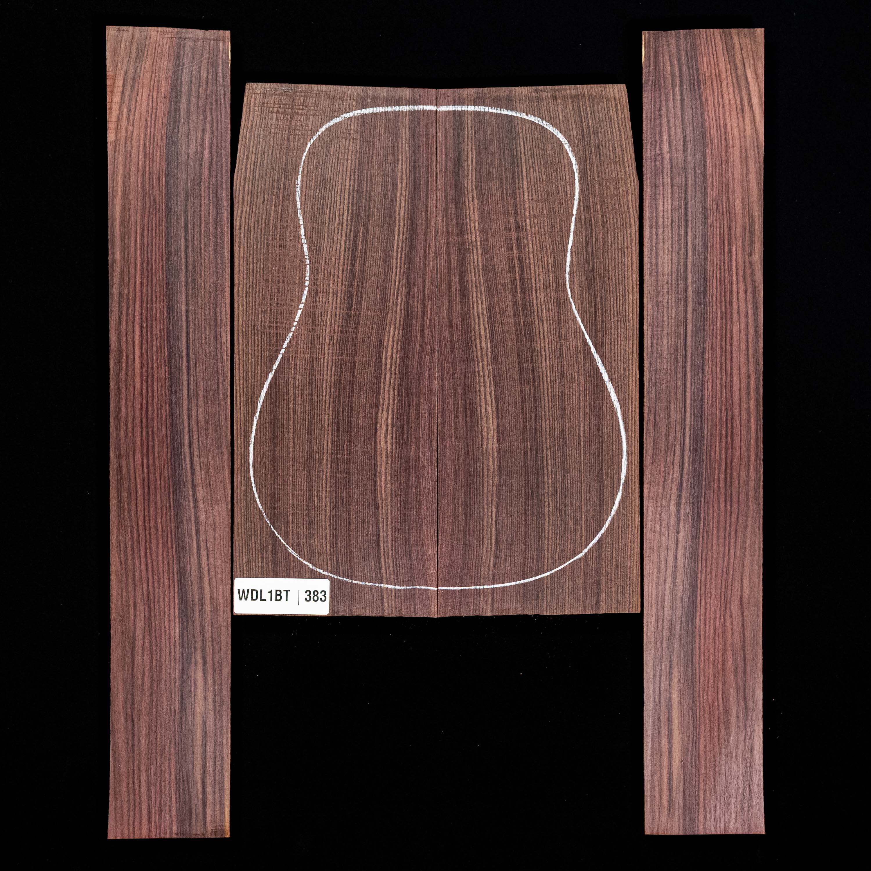 Conjunto de fondo y aros de palisandro de la India oriental - 383