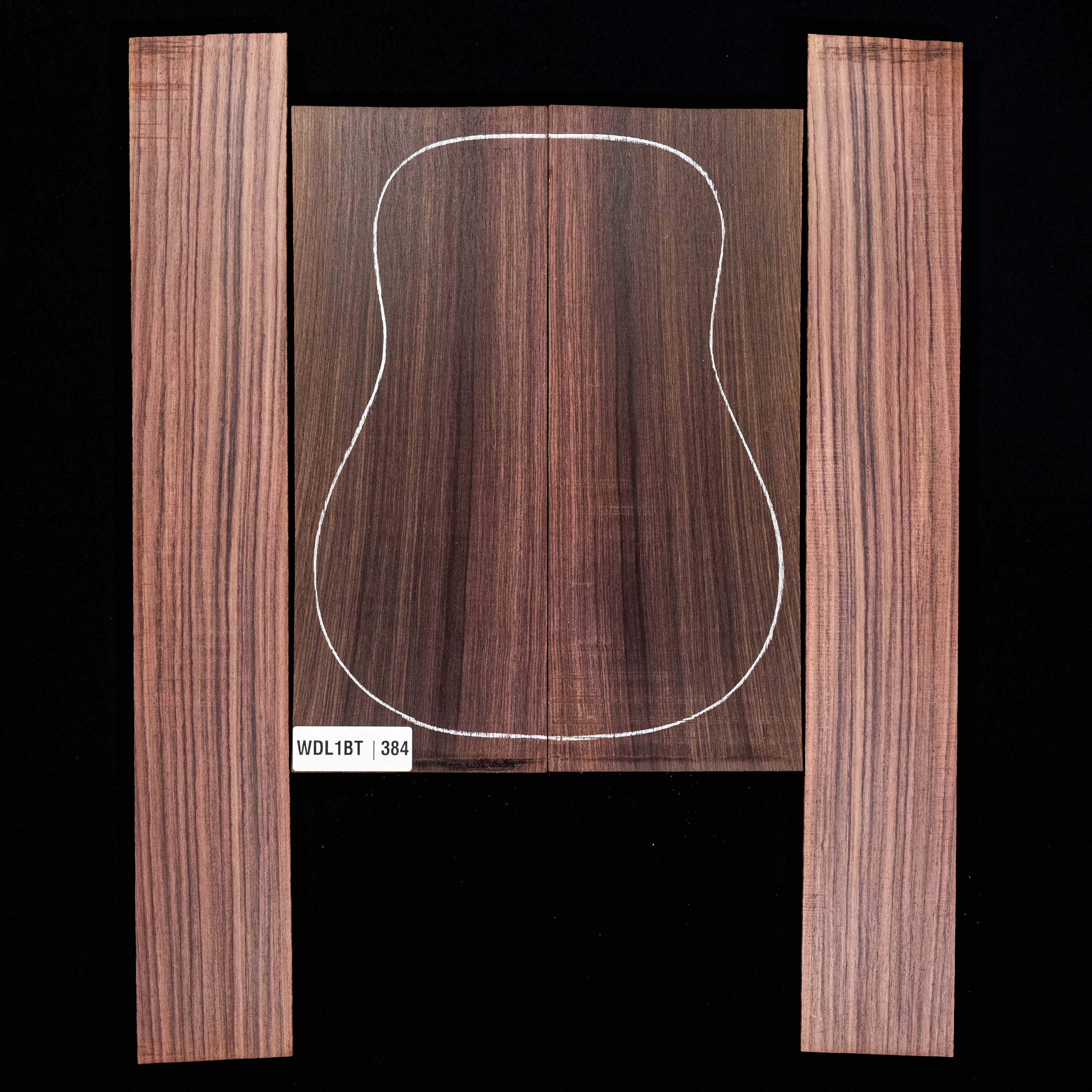 Conjunto de fondo y aros de palisandro de la India oriental - 384