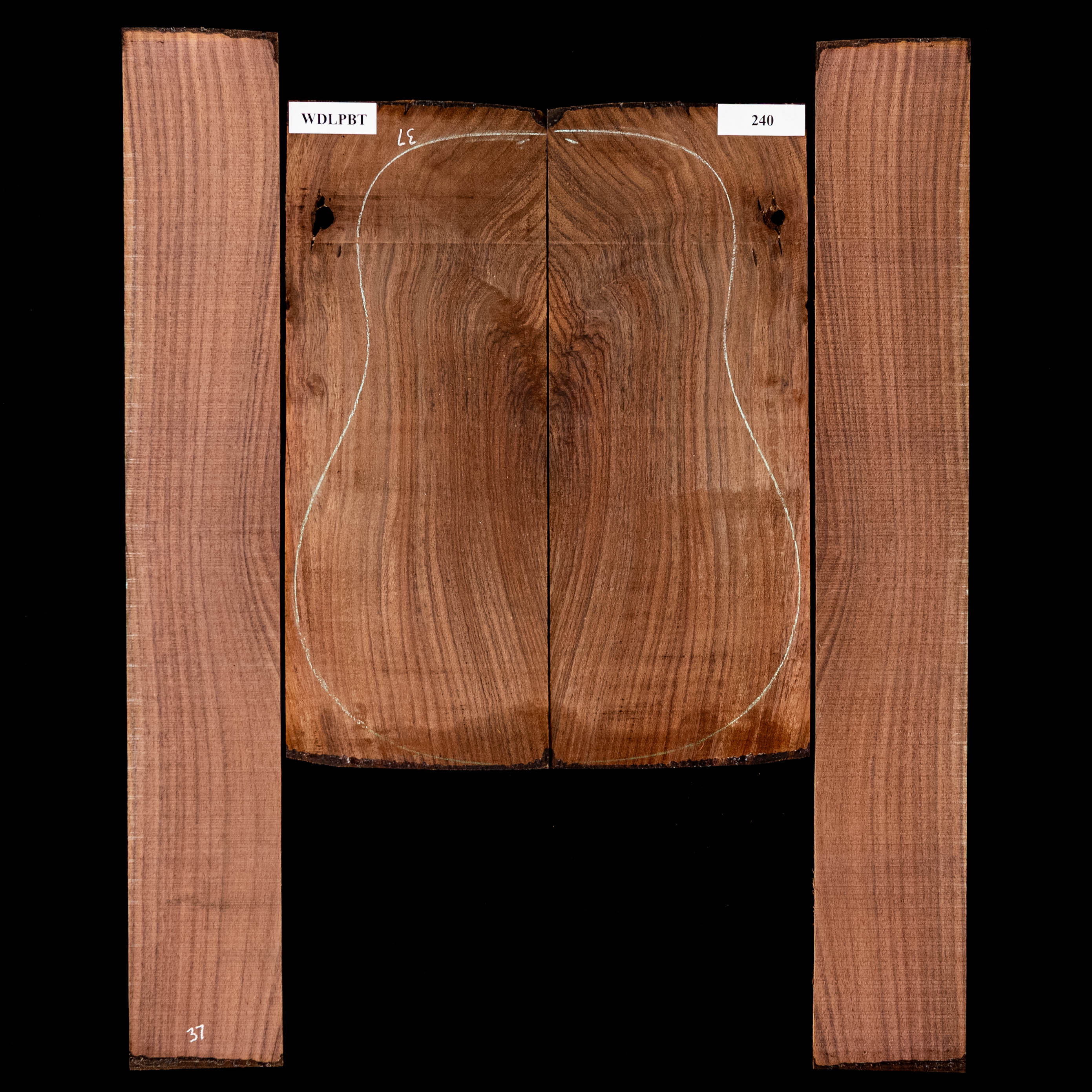 Set de Fondo y Aros de palisandro de la India oriental con veta Wild Grain - 240 Set de Fondo y Aros de palisandro de la India oriental con veta Wild Grain - 240