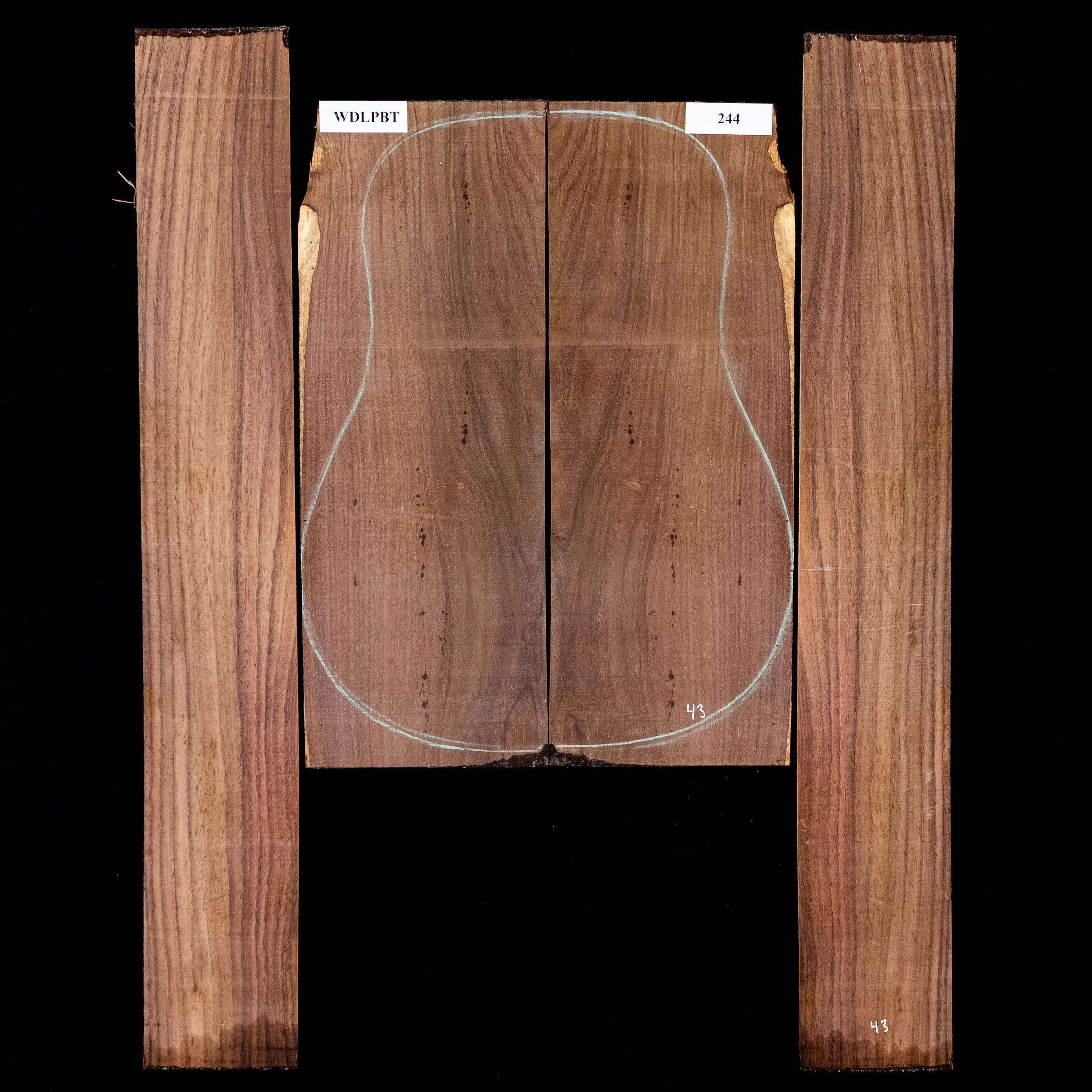 Set de Fondo y Aros de palisandro de la India oriental con veta Wild Grain - 244