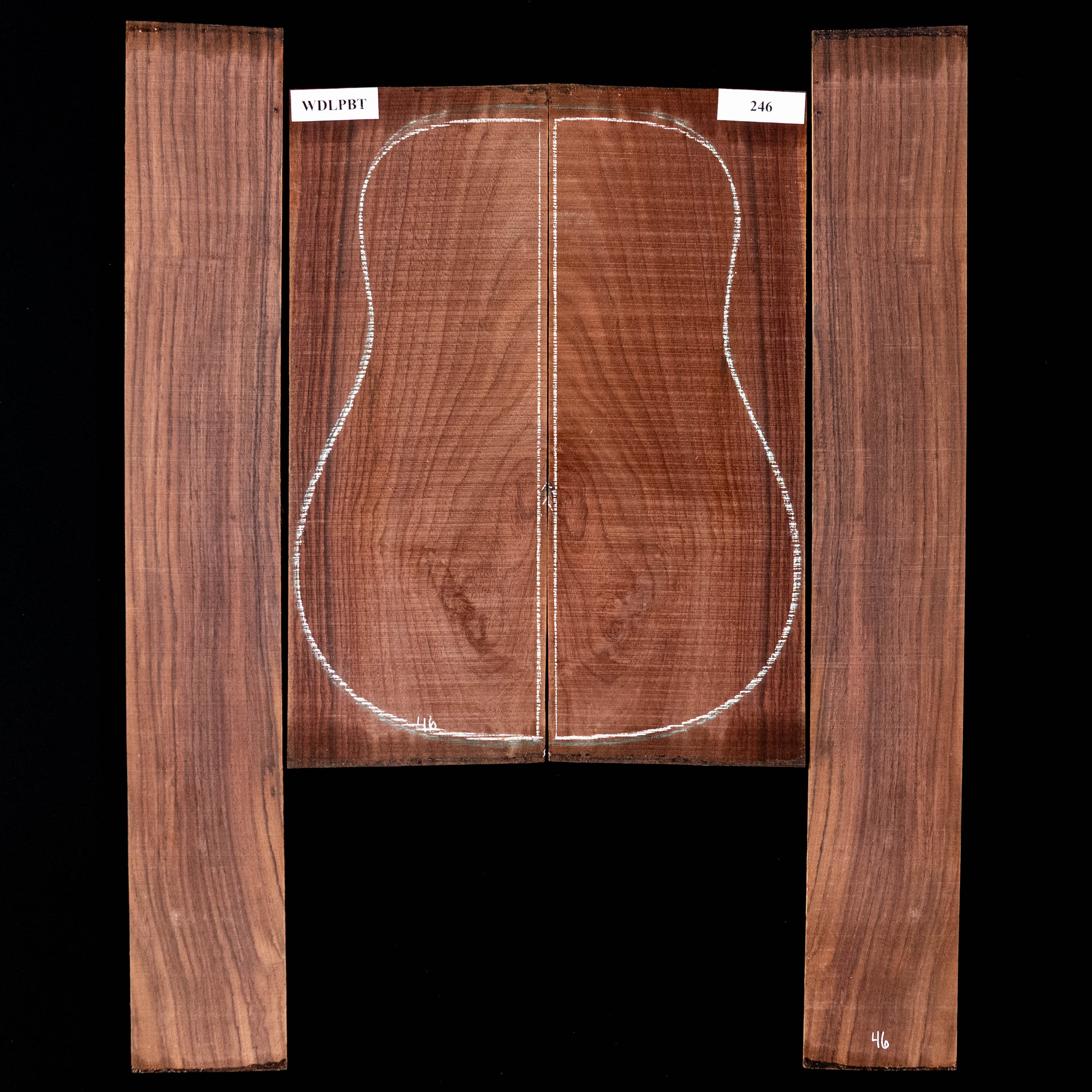 Set de Fondo y Aros de palisandro de la India oriental con veta Wild Grain - 246 Set de Fondo y Aros de palisandro de la India oriental con veta Wild Grain - 246