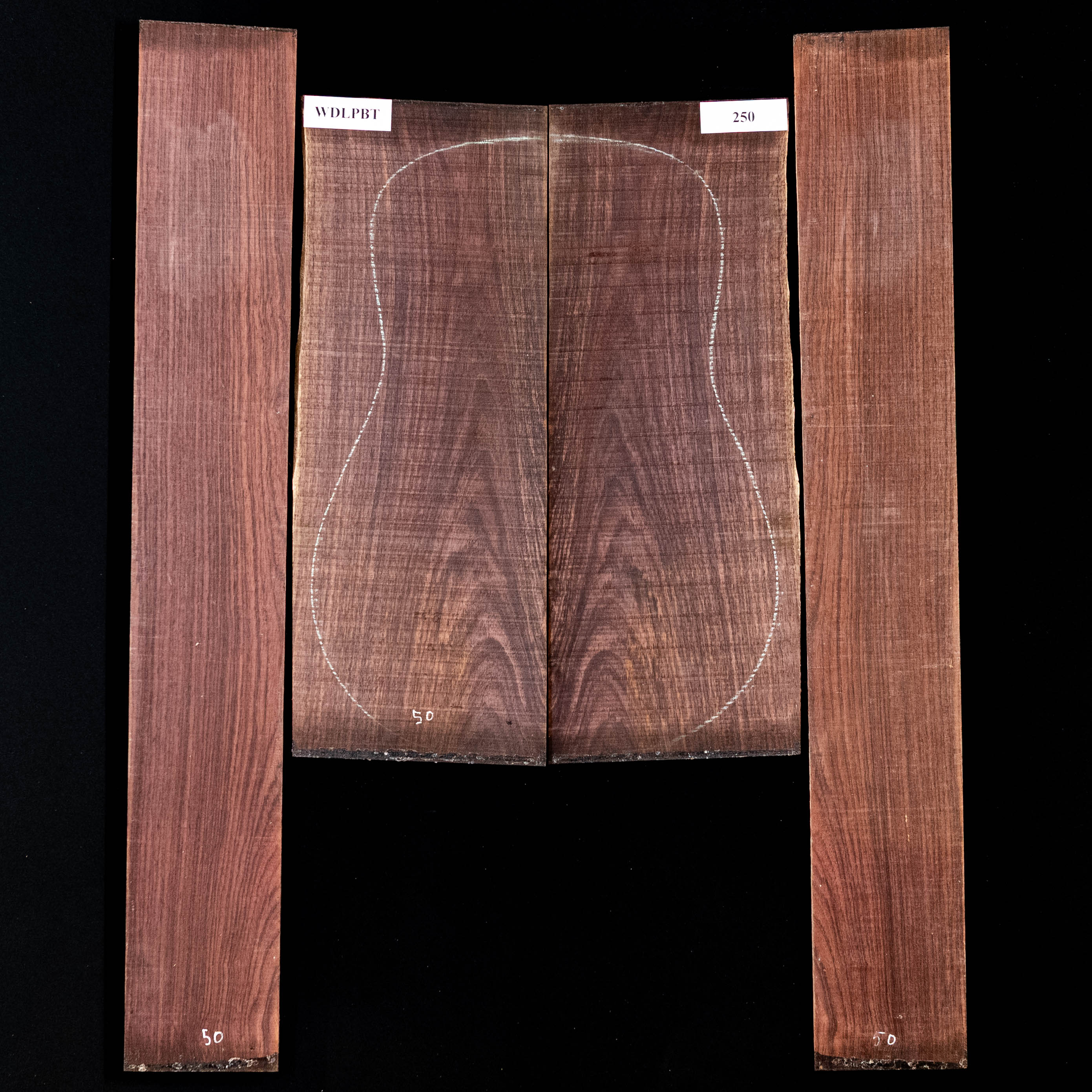 Set de Fondo y Aros de palisandro de la India oriental con veta Wild Grain - 250 Set de Fondo y Aros de palisandro de la India oriental con veta Wild Grain - 250