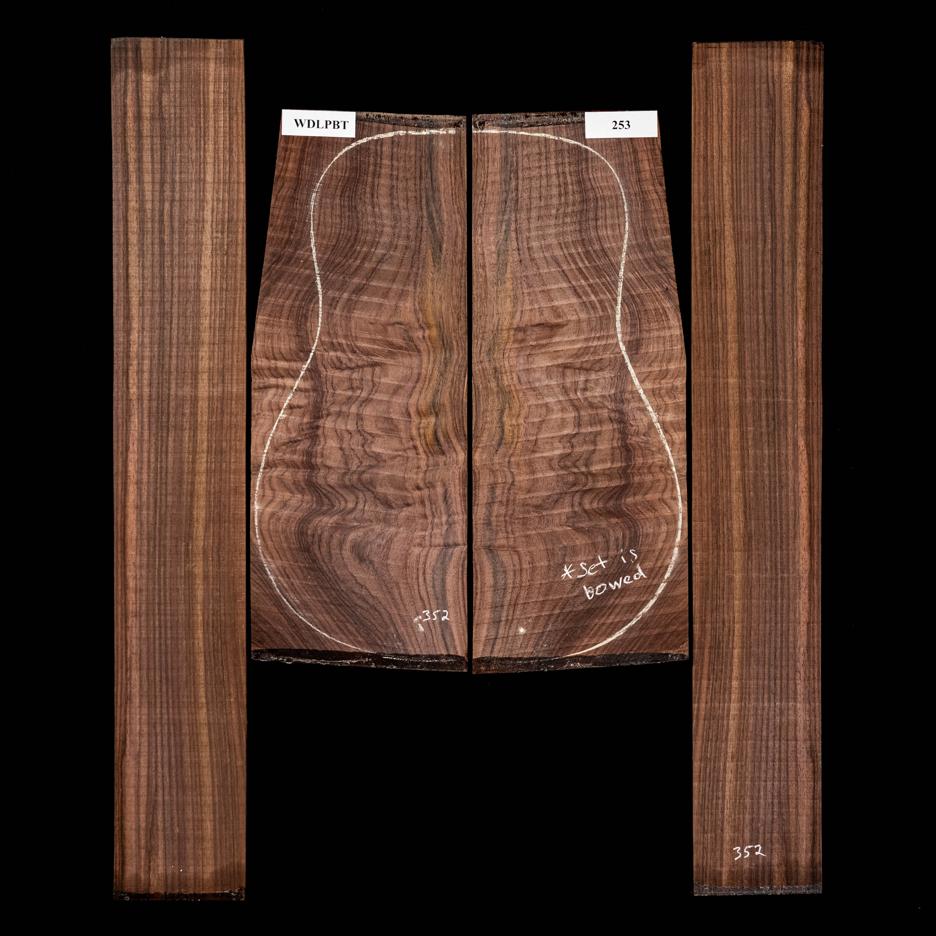 Set de Fondo y Aros de palisandro de la India oriental con veta Wild Grain - 253 Set de Fondo y Aros de palisandro de la India oriental con veta Wild Grain - 253