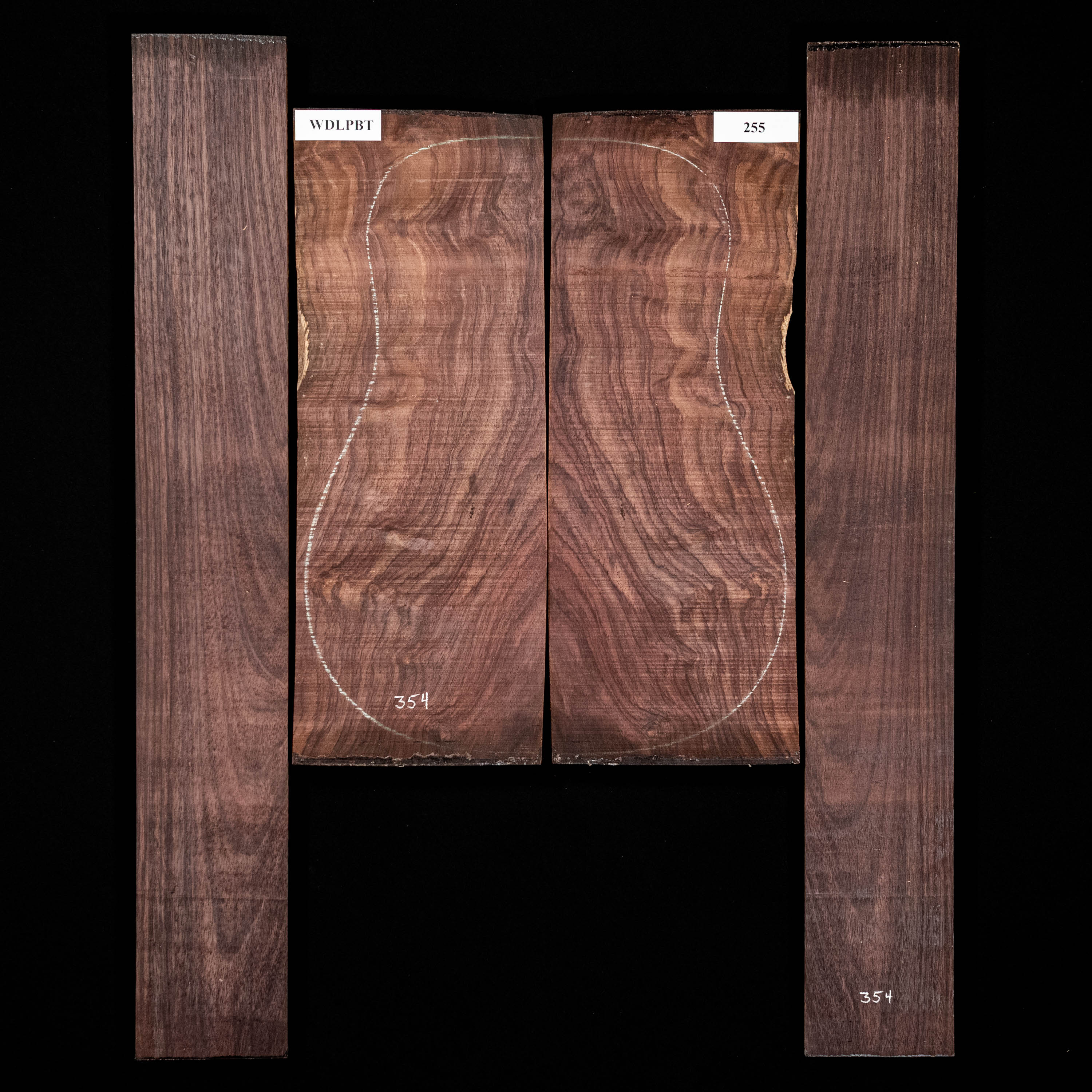 Set de Fondo y Aros de palisandro de la India oriental con veta Wild Grain - 255 Set de Fondo y Aros de palisandro de la India oriental con veta Wild Grain - 255