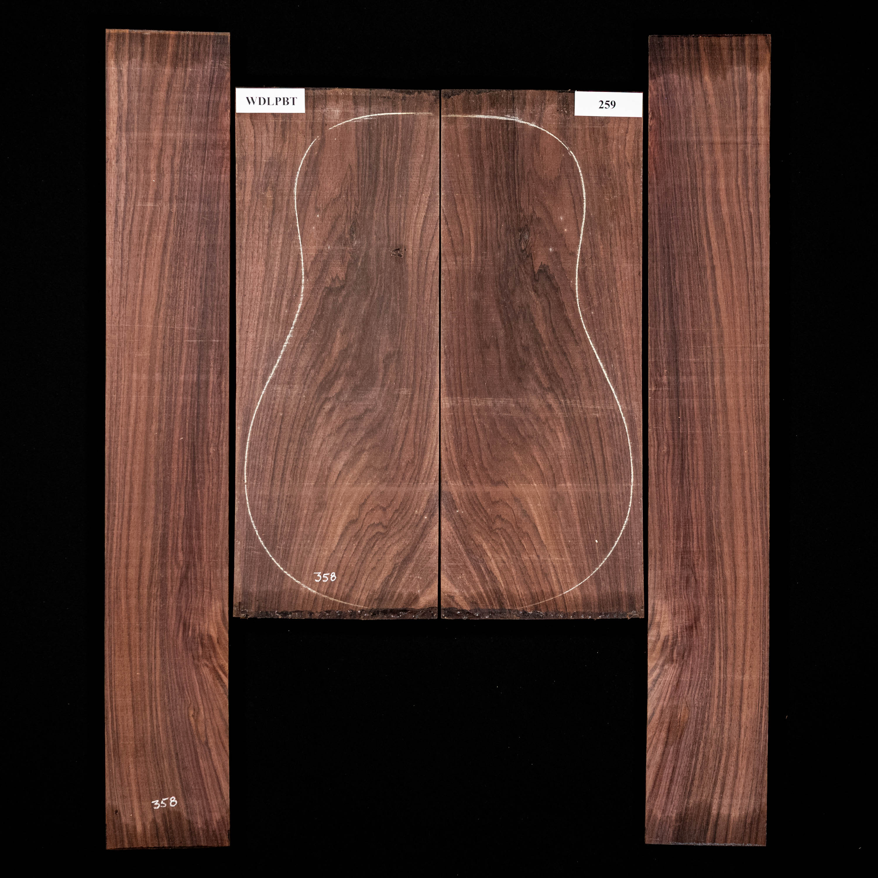 Set de Fondo y Aros de palisandro de la India oriental con veta Wild Grain - 259 Set de Fondo y Aros de palisandro de la India oriental con veta Wild Grain - 259