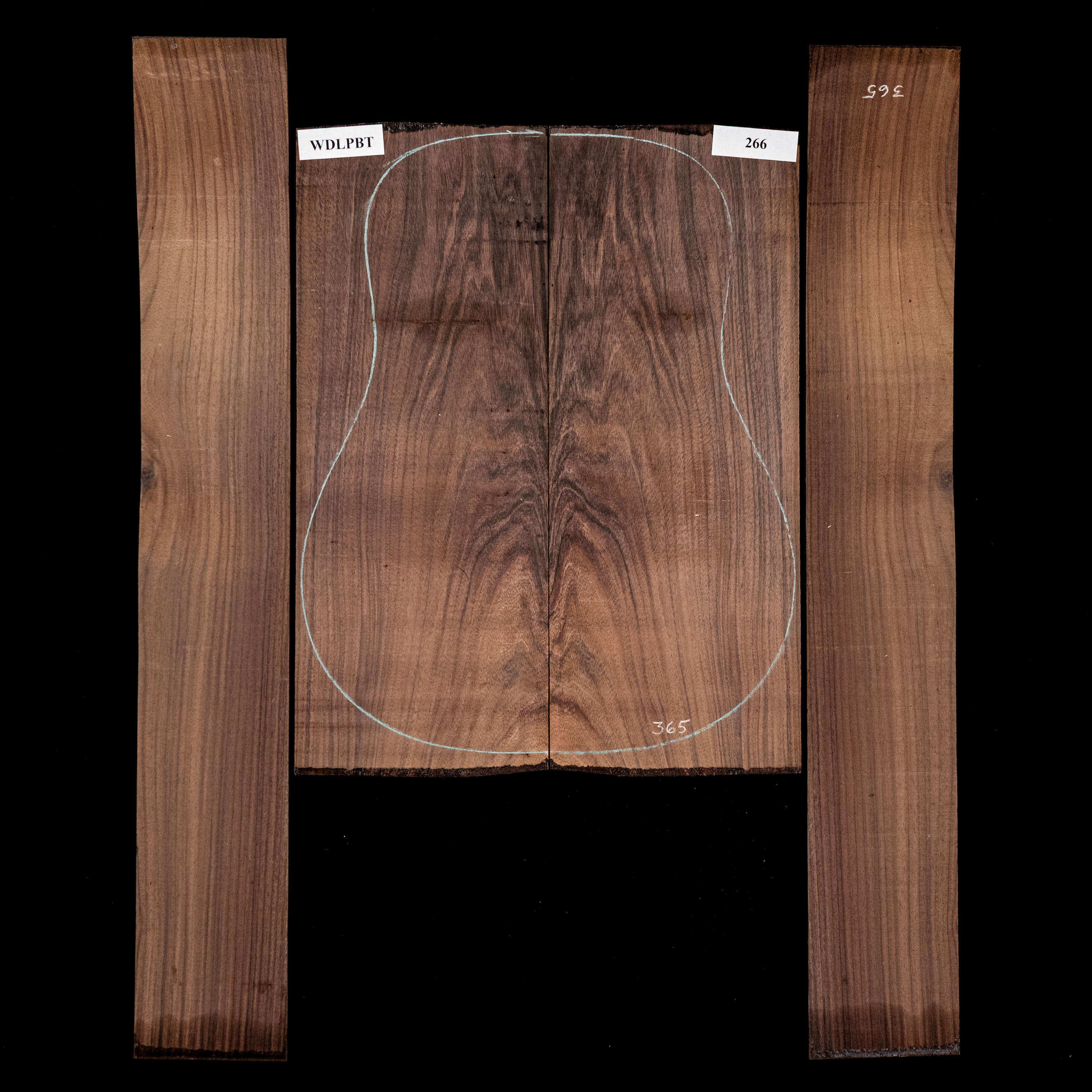 Set de Fondo y Aros de palisandro de la India oriental con veta Wild Grain - 266 Set de Fondo y Aros de palisandro de la India oriental con veta Wild Grain - 266