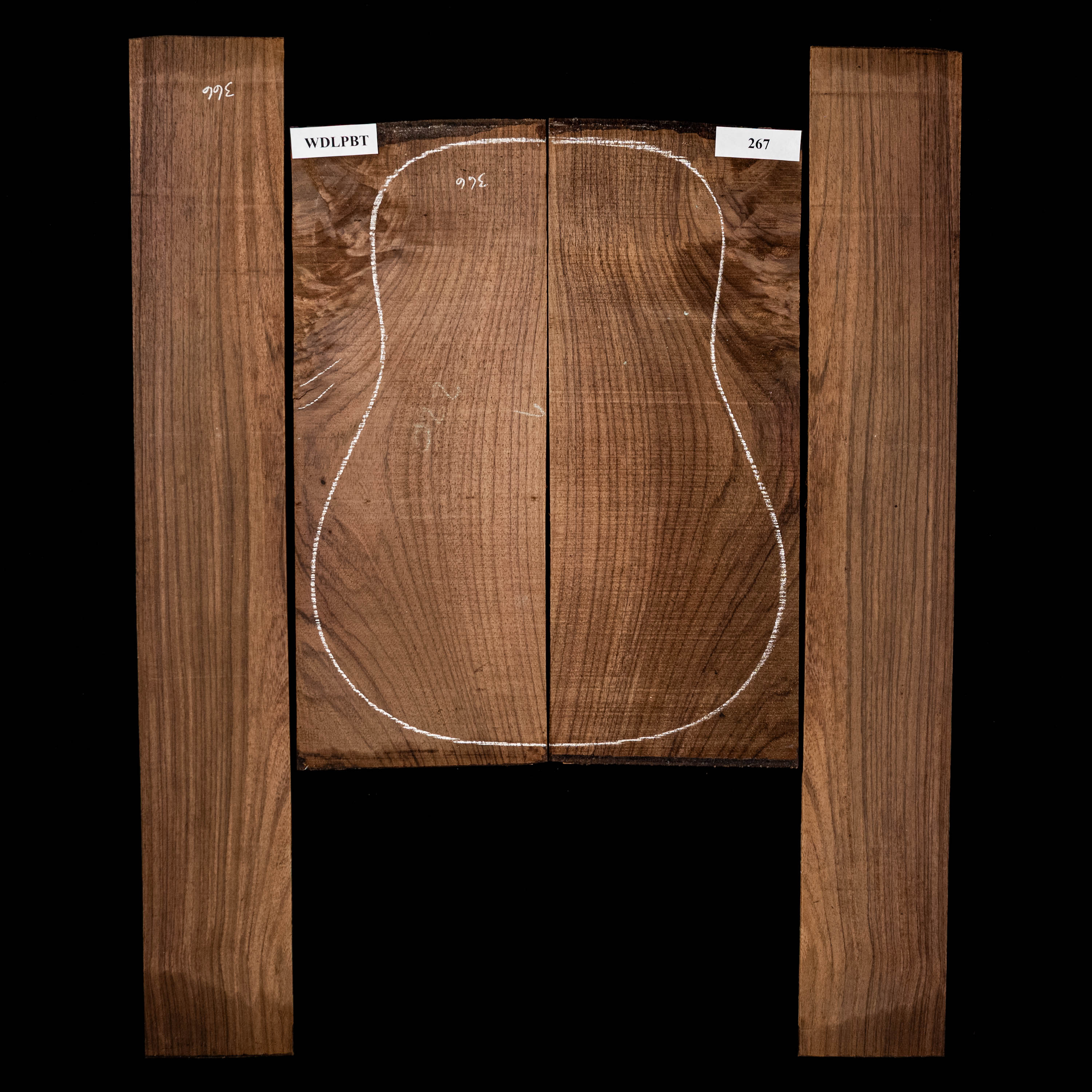 Set de Fondo y Aros de palisandro de la India oriental con veta Wild Grain - 267 Set de Fondo y Aros de palisandro de la India oriental con veta Wild Grain - 267