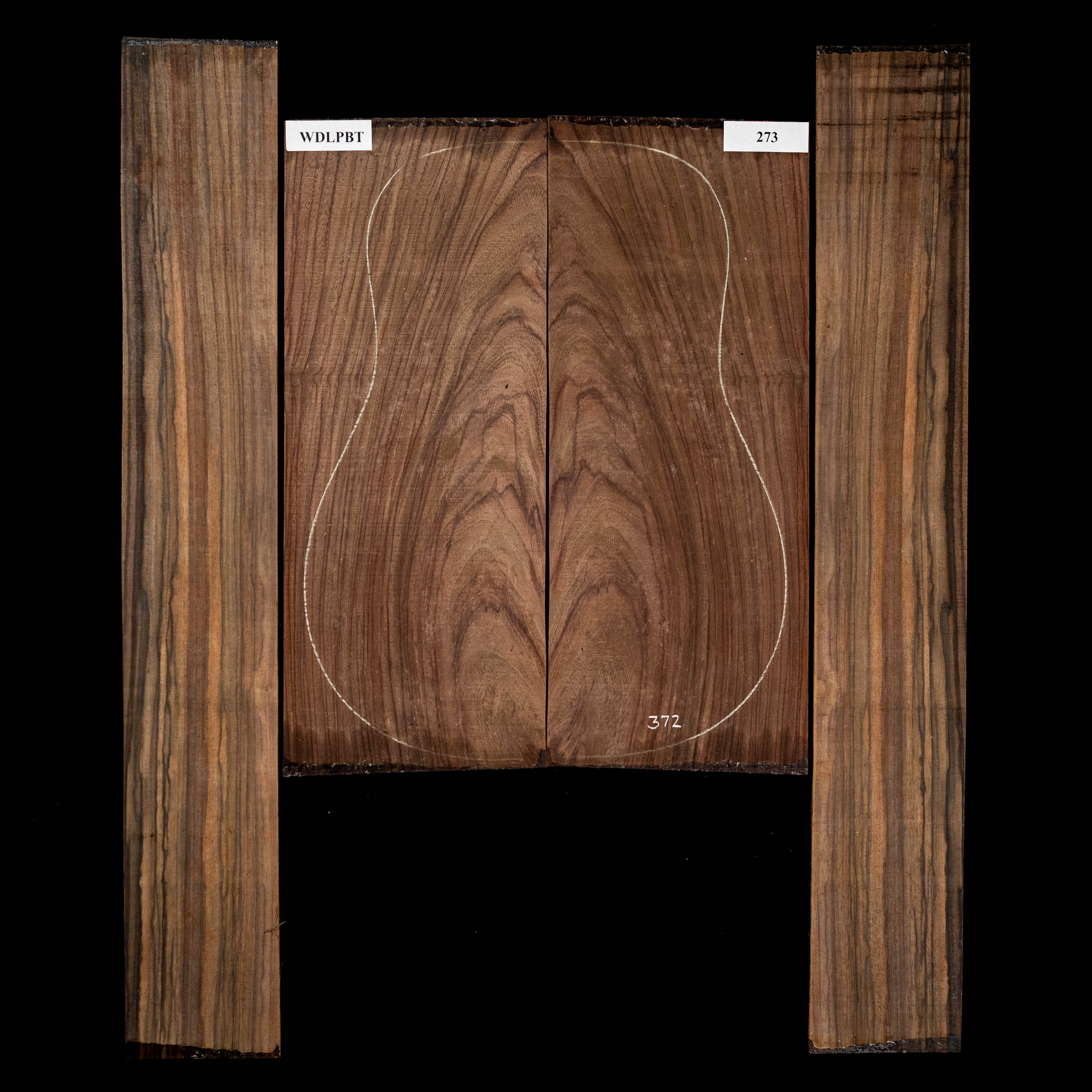 Set de Fondo y Aros de palisandro de la India oriental con veta Wild Grain - 273 Set de Fondo y Aros de palisandro de la India oriental con veta Wild Grain - 273