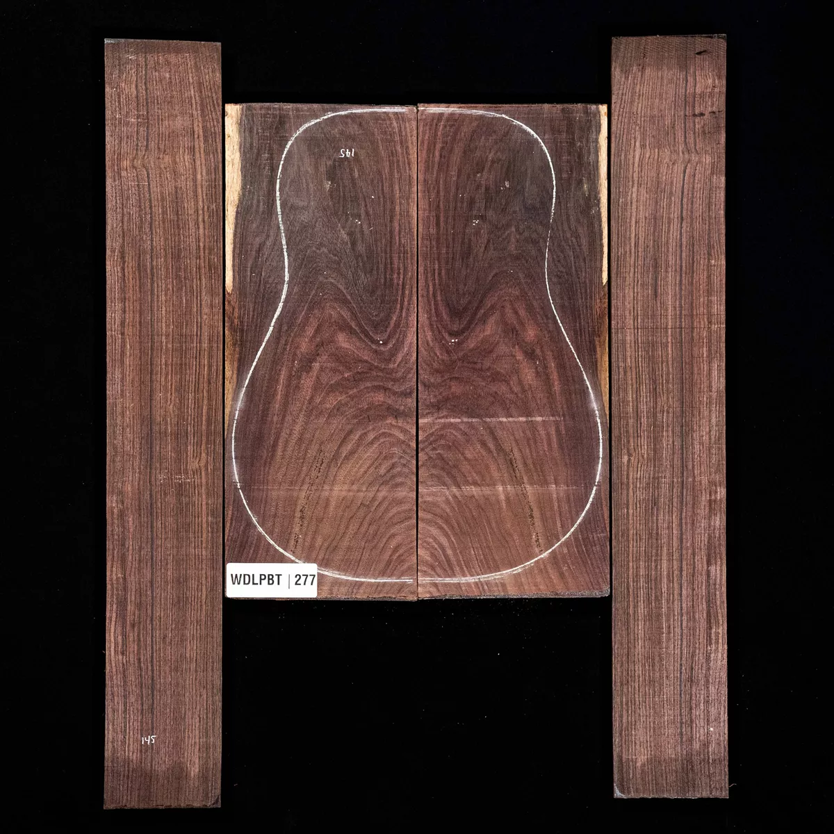 Set de Fondo y Aros de palisandro de la India oriental con veta Wild Grain - 277 Set de Fondo y Aros de palisandro de la India oriental con veta Wild Grain - 277