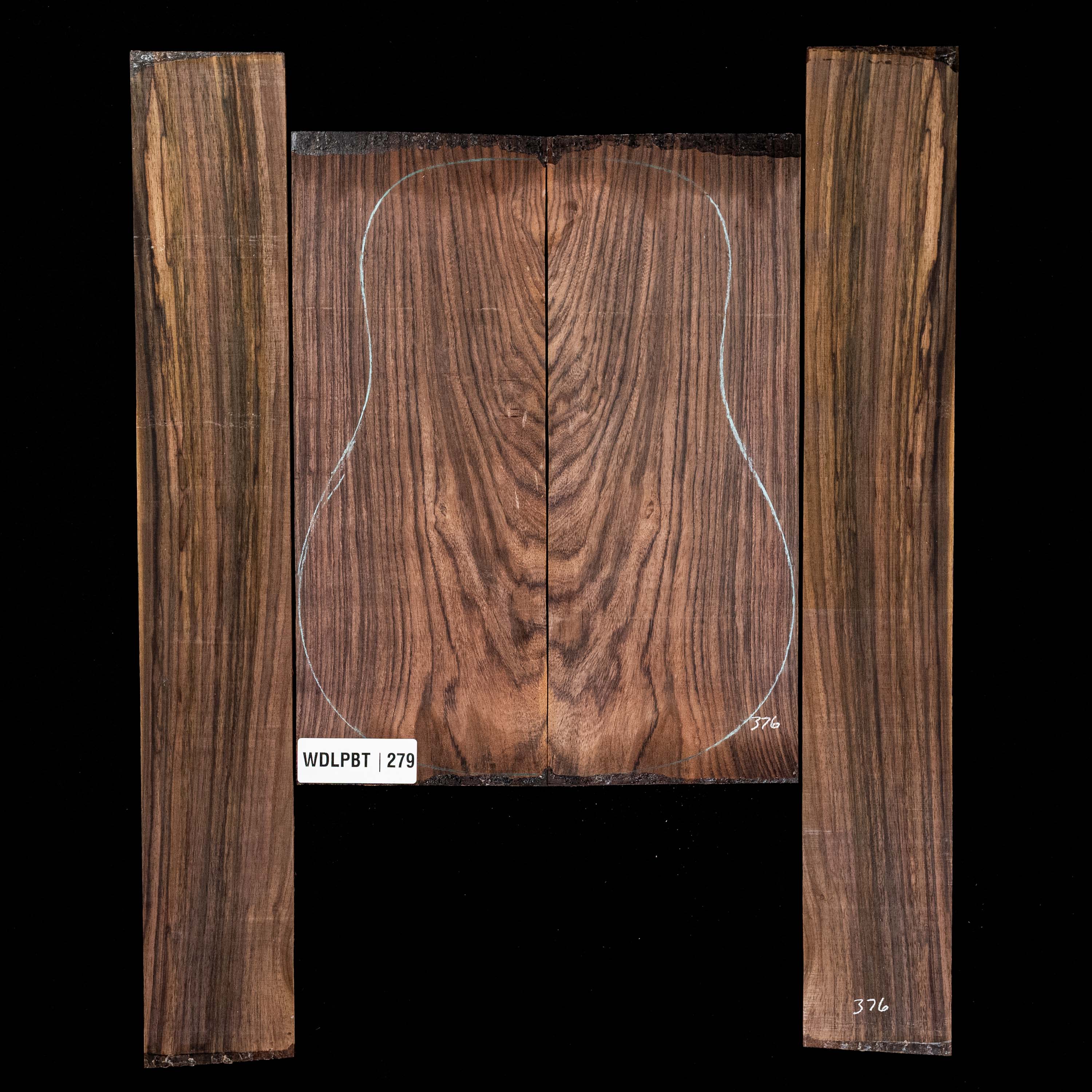 Set de Fondo y Aros de palisandro de la India oriental con veta Wild Grain - 279