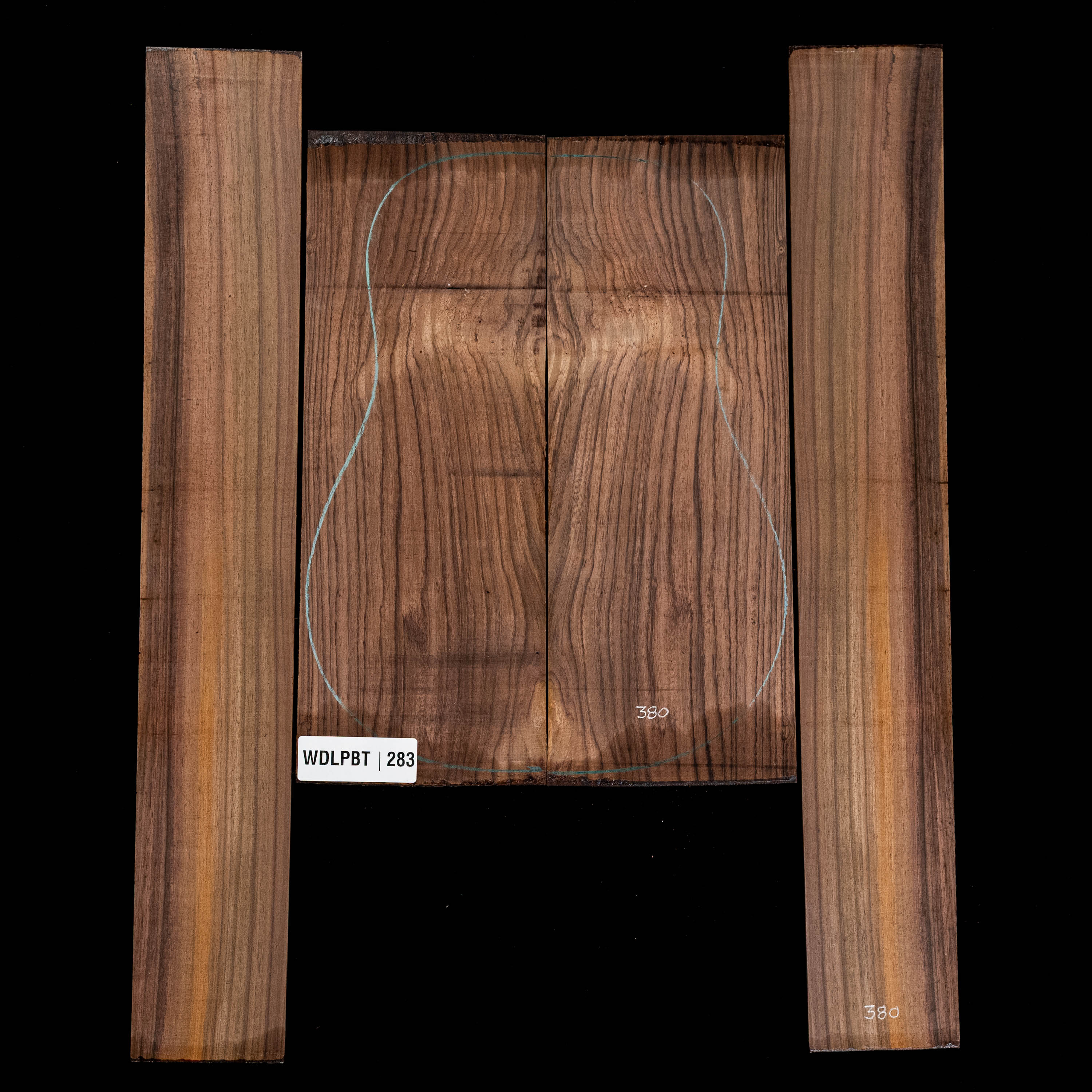 Set de Fondo y Aros de palisandro de la India oriental con veta Wild Grain - 283