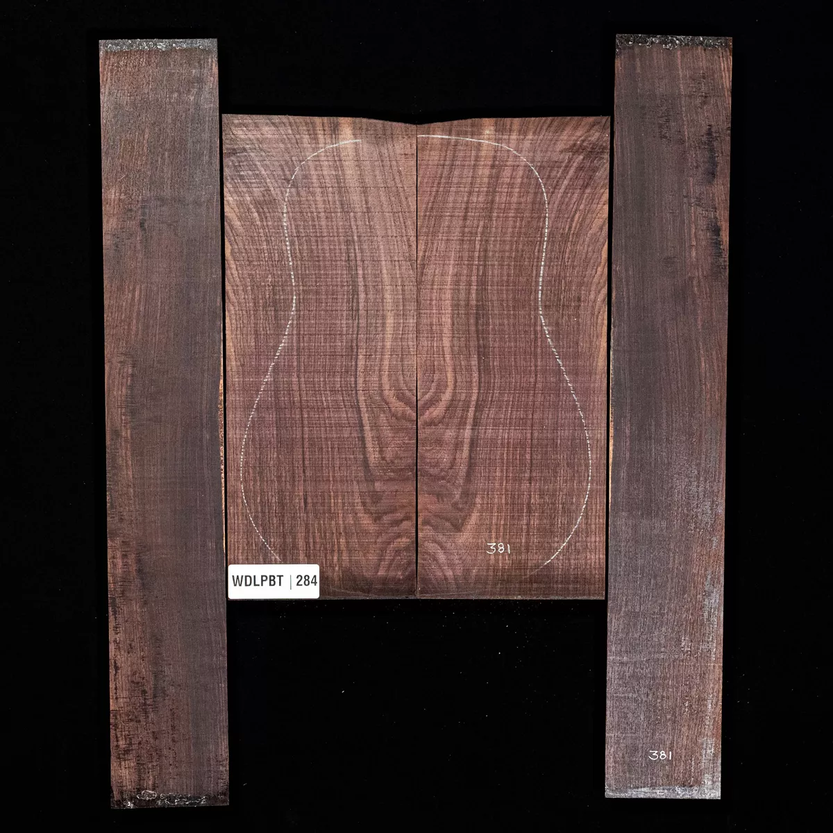 Set de Fondo y Aros de palisandro de la India oriental con veta Wild Grain - 284 Set de Fondo y Aros de palisandro de la India oriental con veta Wild Grain - 284