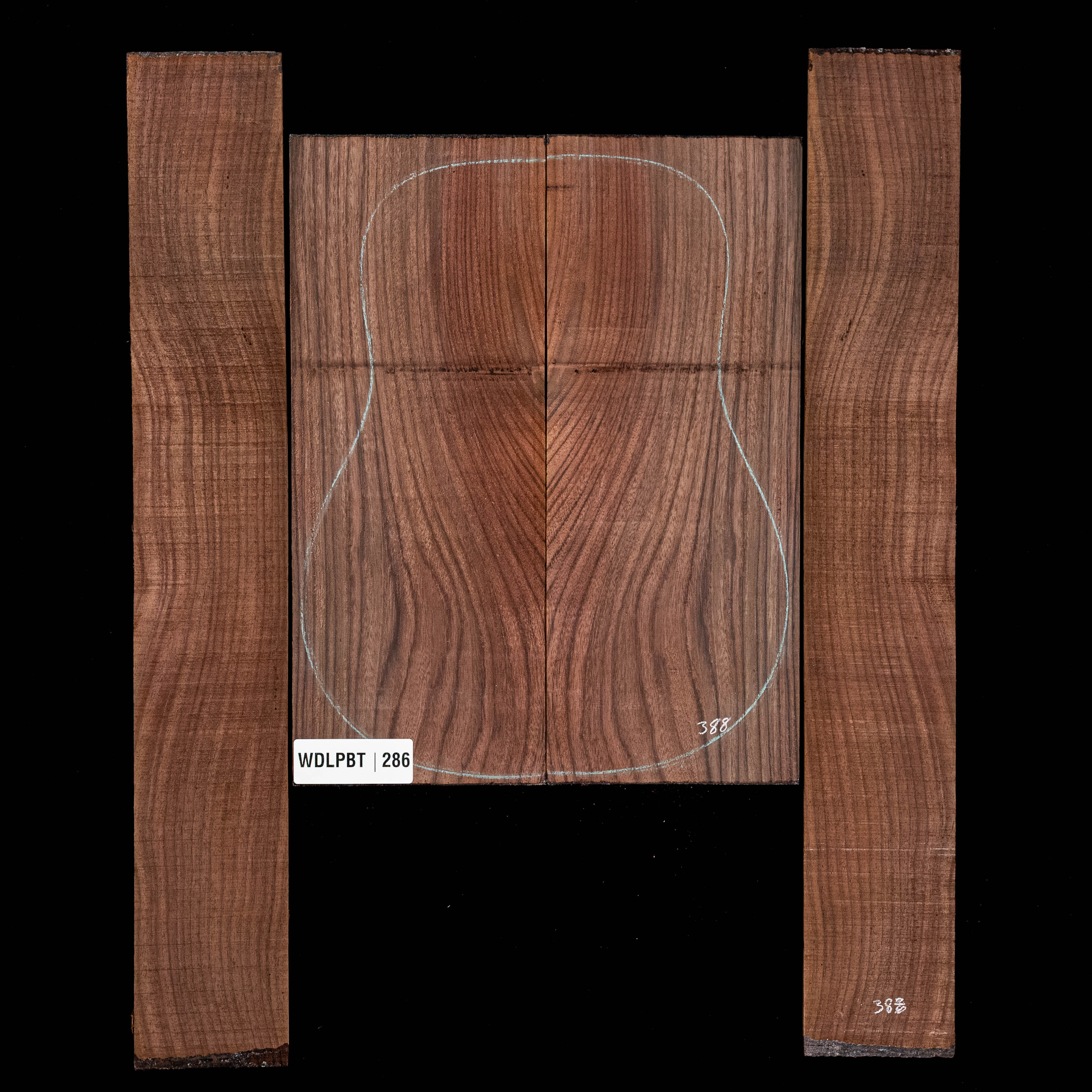 Set de Fondo y Aros de palisandro de la India oriental con veta Wild Grain - 286