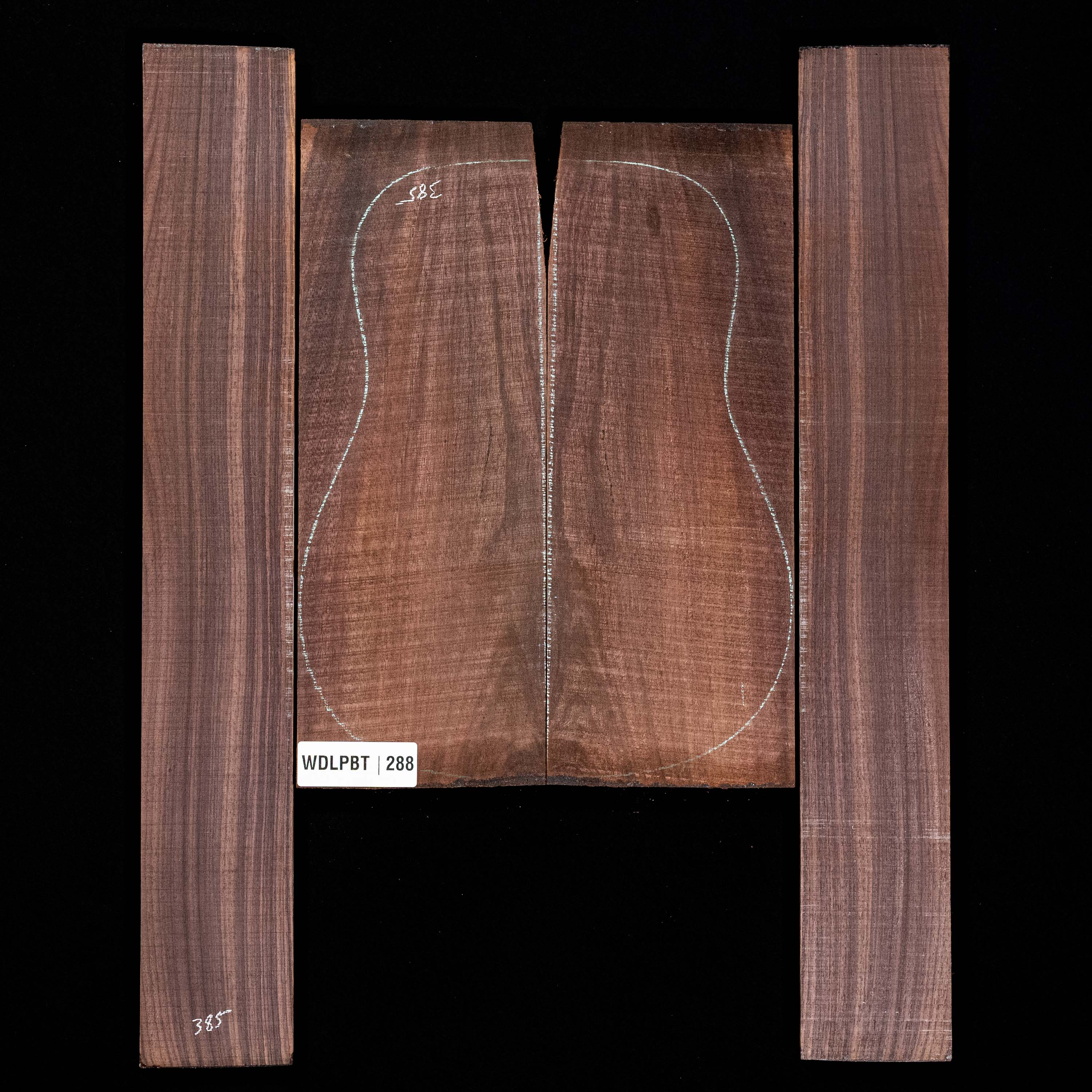 Set de Fondo y Aros de palisandro de la India oriental con veta Wild Grain - 288