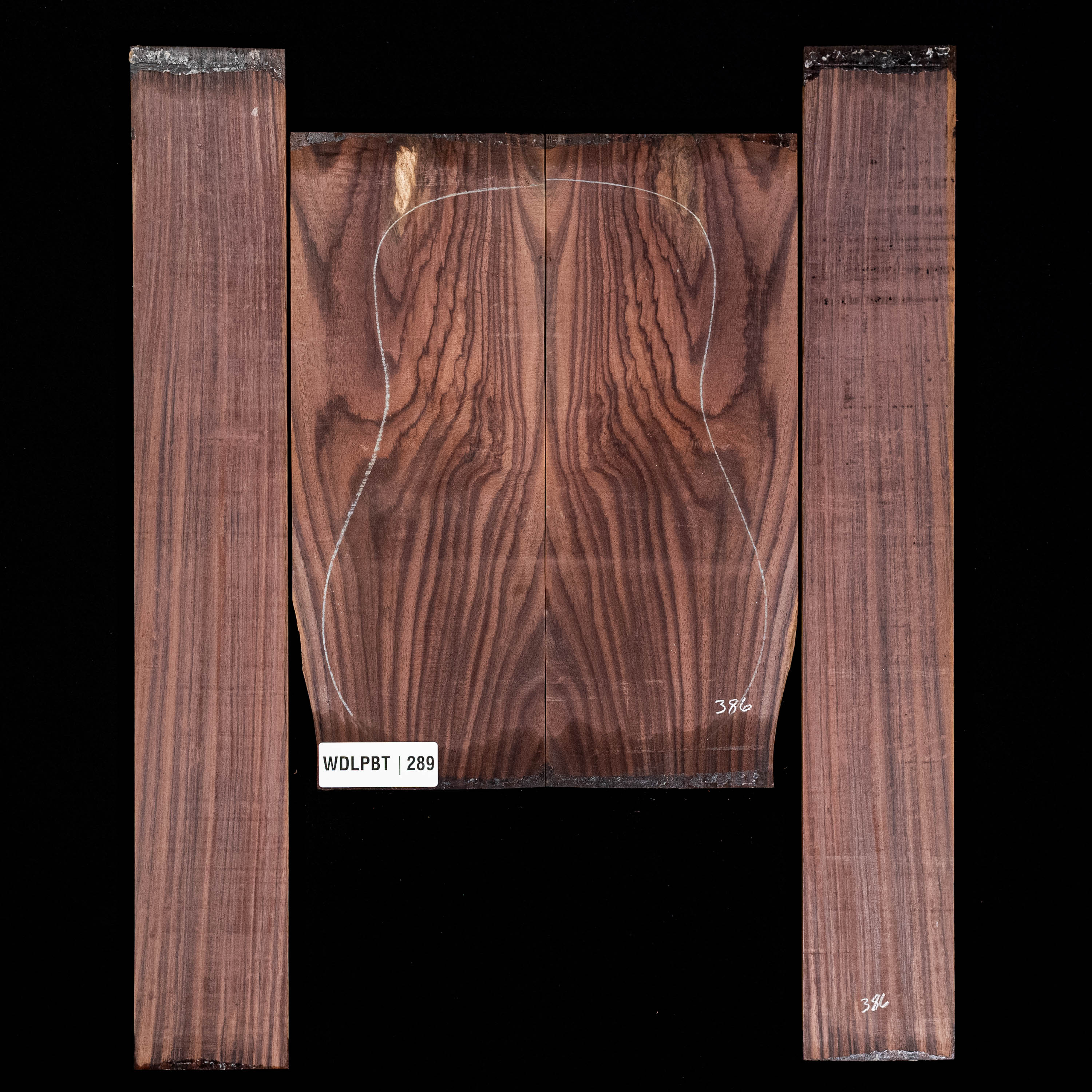 Set de Fondo y Aros de palisandro de la India oriental con veta Wild Grain - 289