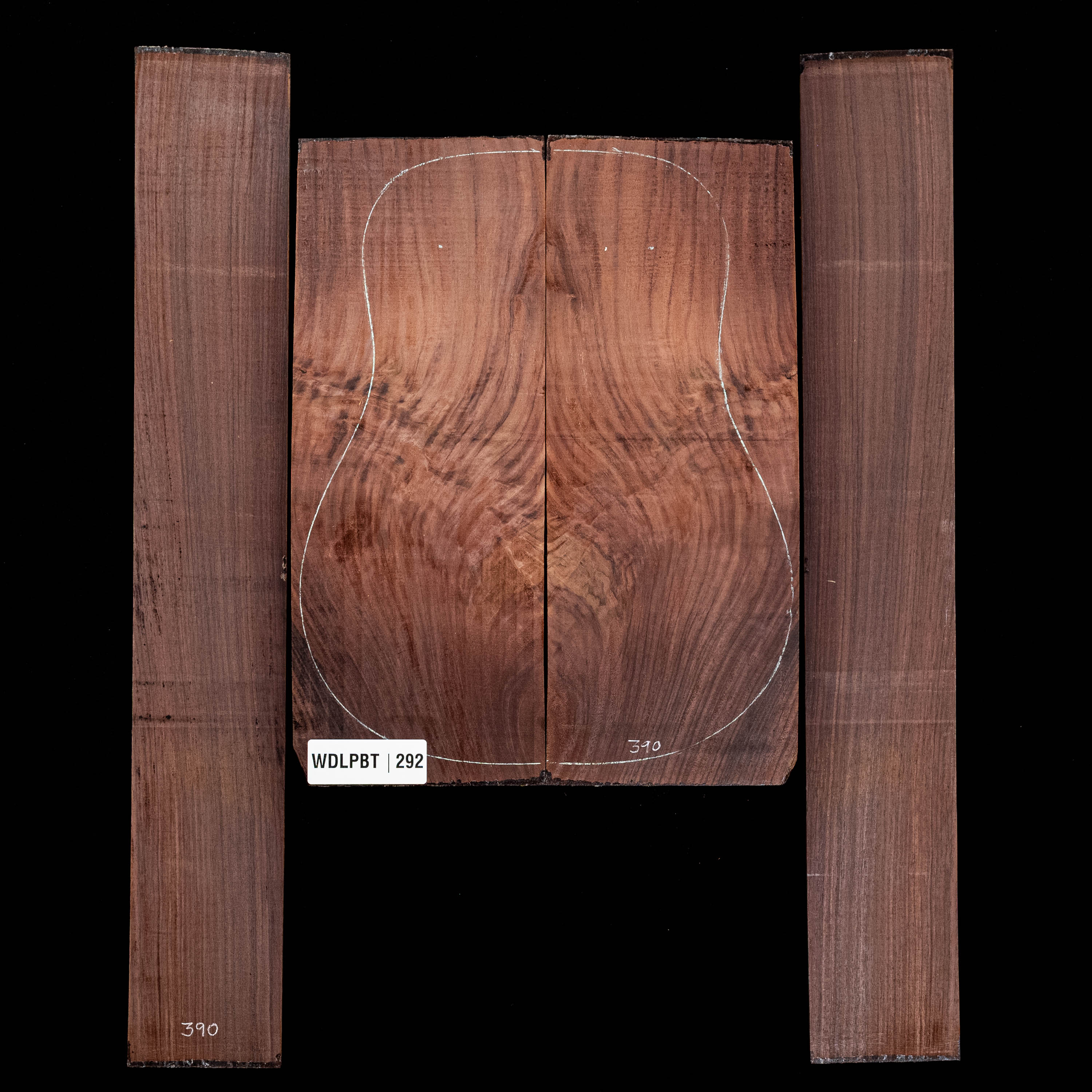 Set de Fondo y Aros de palisandro de la India oriental con veta Wild Grain - 292