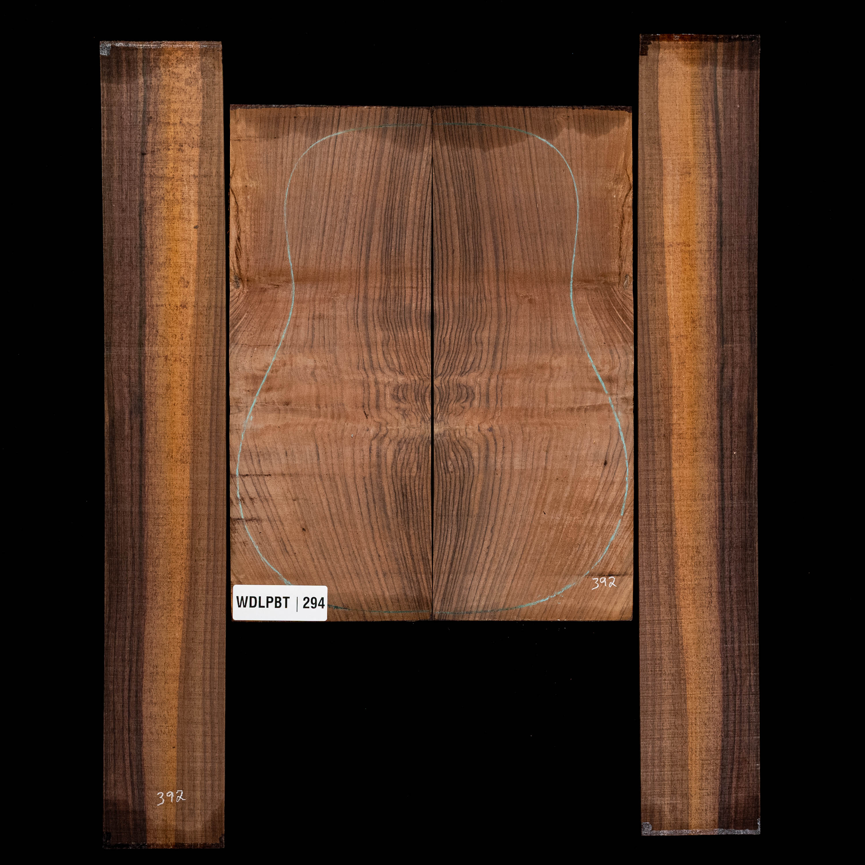 Set de Fondo y Aros de palisandro de la India oriental con veta Wild Grain - 294