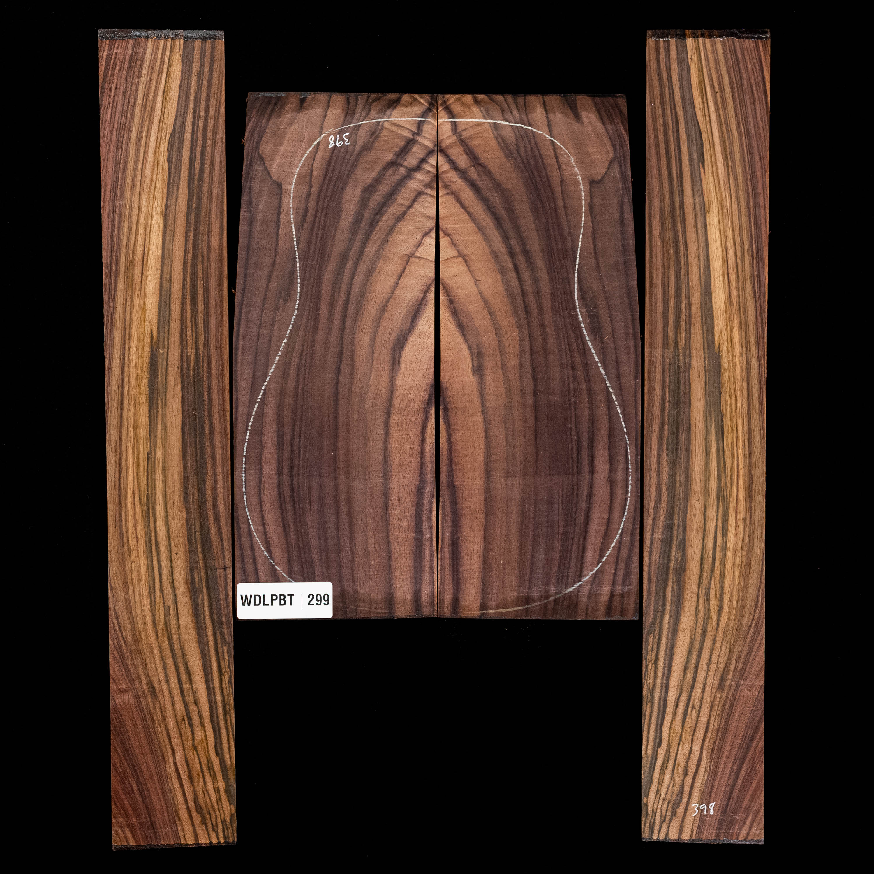 Set de Fondo y Aros de palisandro de la India oriental con veta Wild Grain - 299