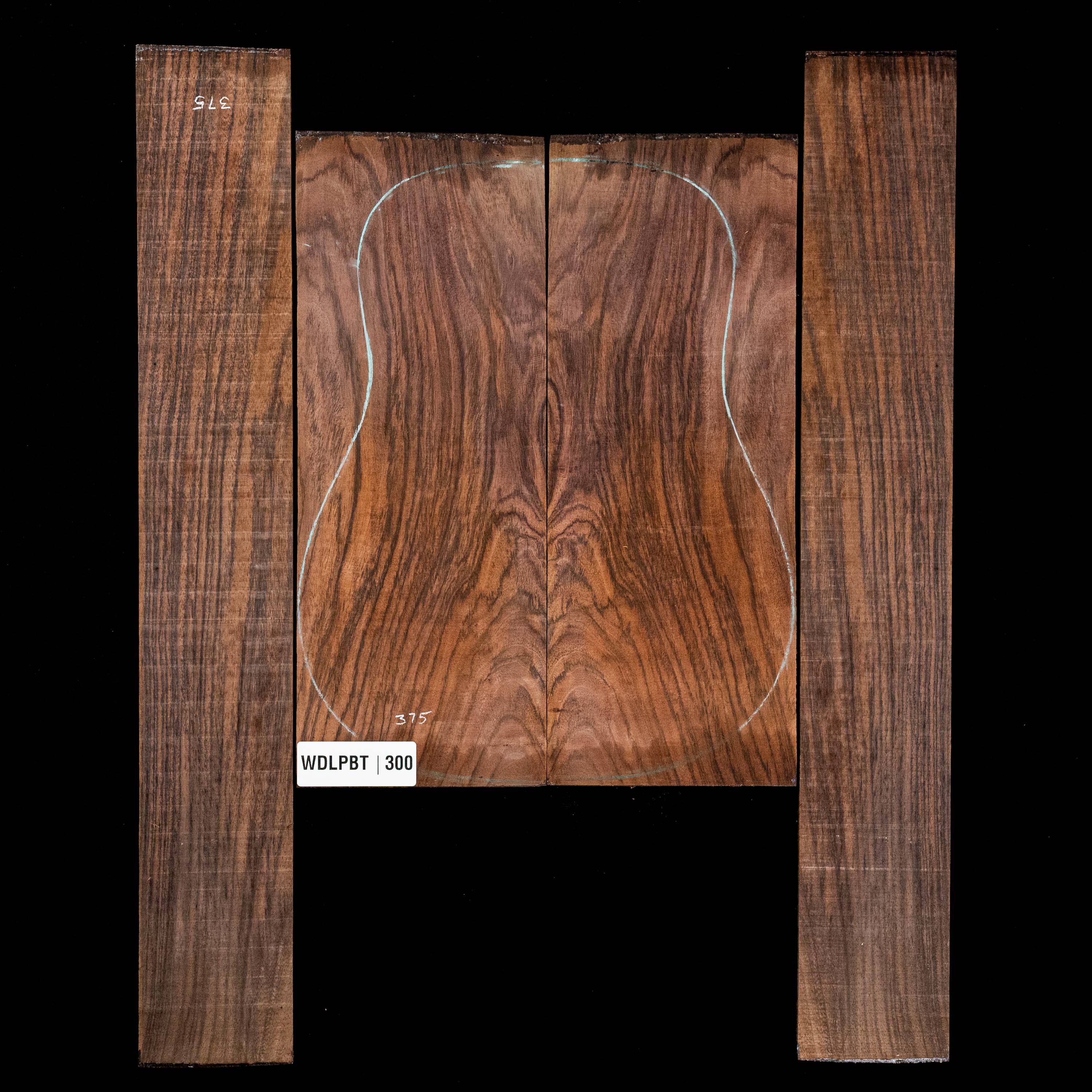 Set de Fondo y Aros de palisandro de la India oriental con veta Wild Grain - 300