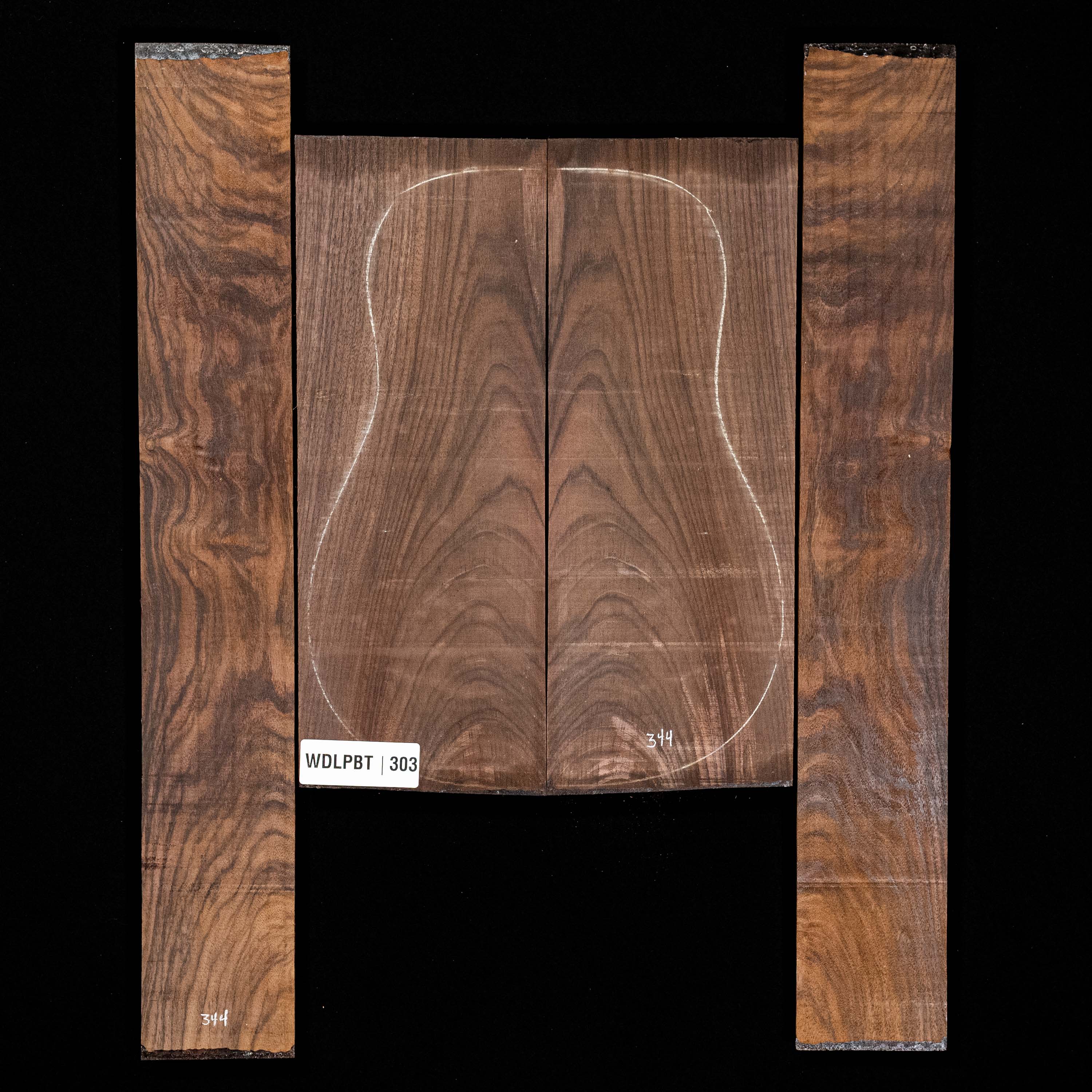 Set de Fondo y Aros de palisandro de la India oriental con veta Wild Grain - 303