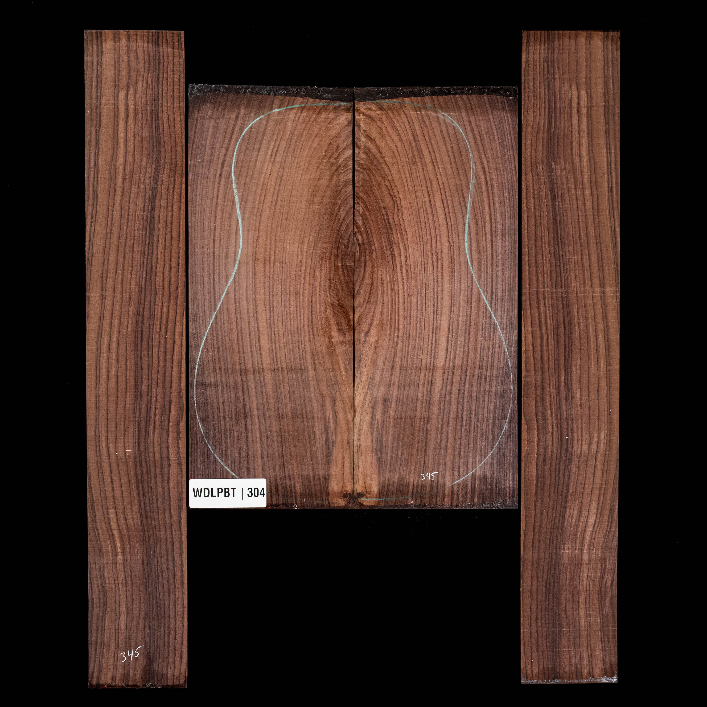 Set de Fondo y Aros de palisandro de la India oriental con veta Wild Grain - 304 Set de Fondo y Aros de palisandro de la India oriental con veta Wild Grain - 304