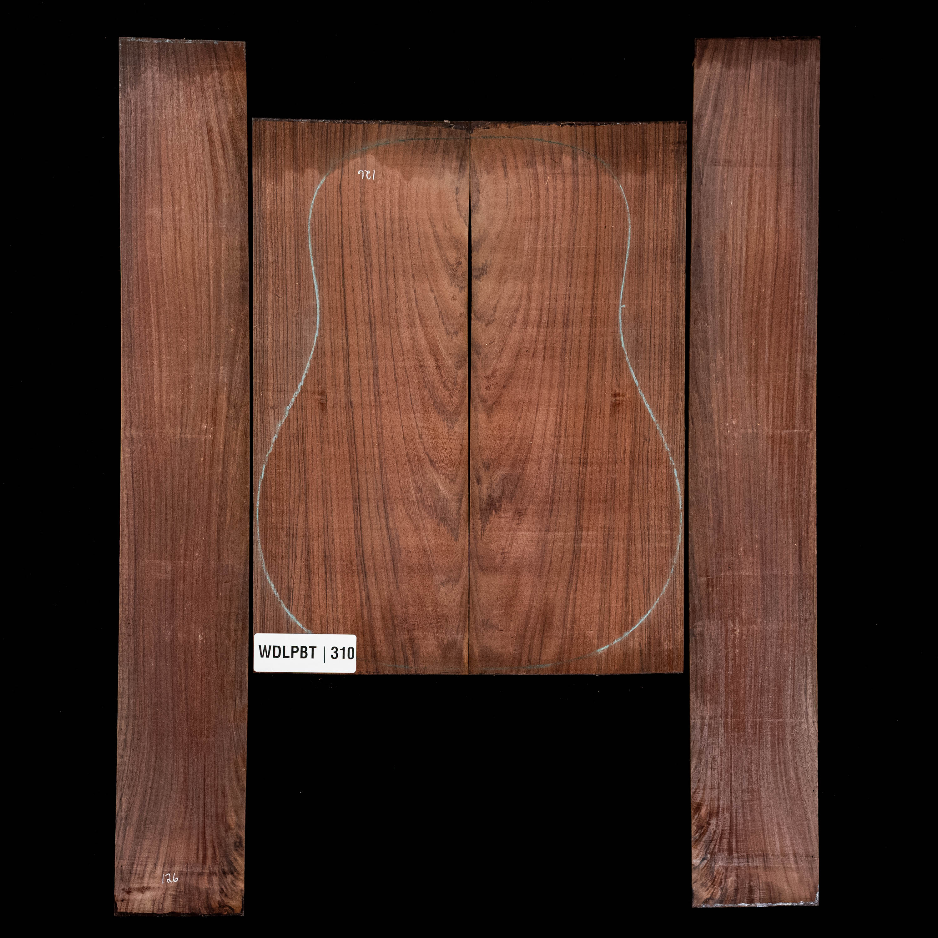 Set de Fondo y Aros de palisandro de la India oriental con veta Wild Grain - 310