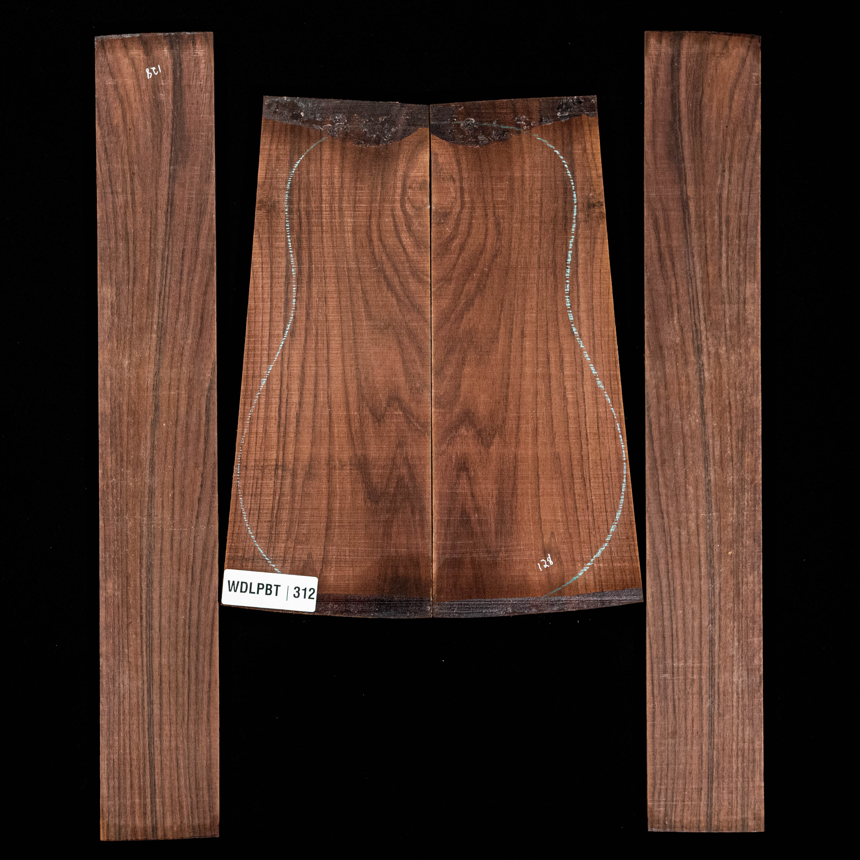 Set de Fondo y Aros de palisandro de la India oriental con veta Wild Grain - 312