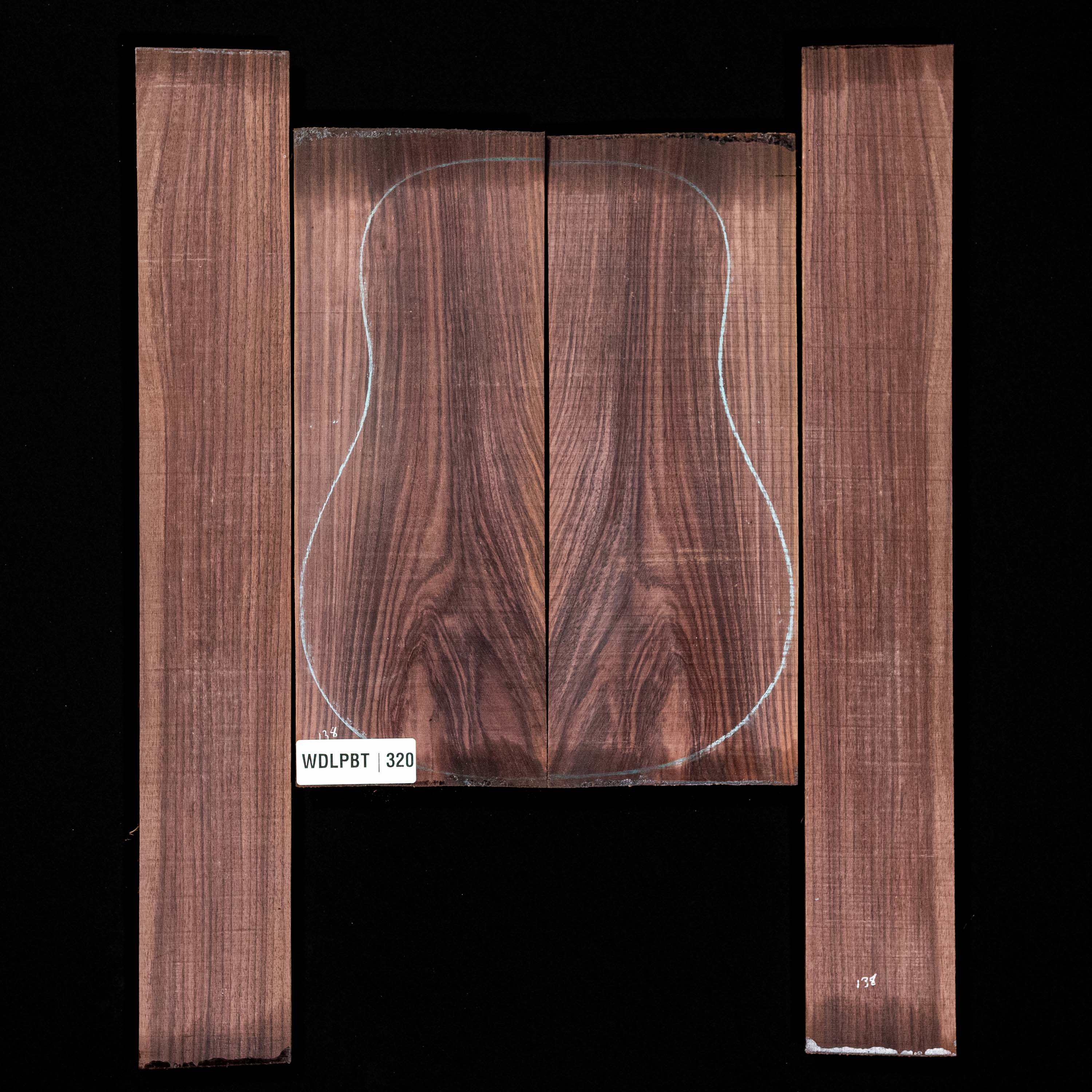 Set de Fondo y Aros de palisandro de la India oriental con veta Wild Grain - 320