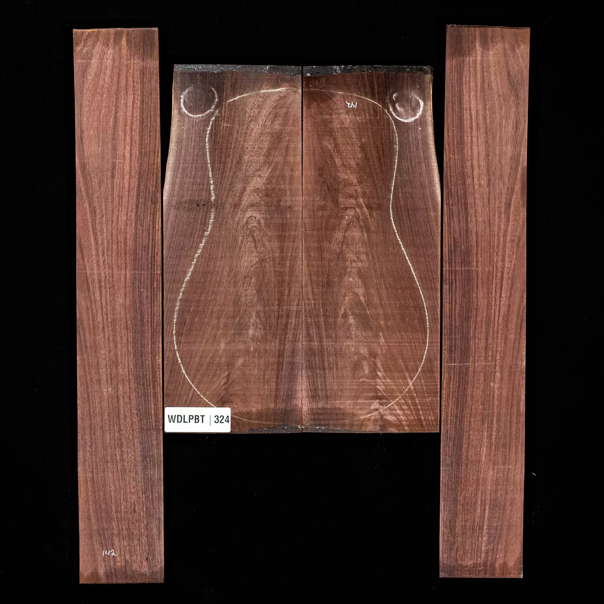 Set de Fondo y Aros de palisandro de la India oriental con veta Wild Grain - 324 Set de Fondo y Aros de palisandro de la India oriental con veta Wild Grain - 324