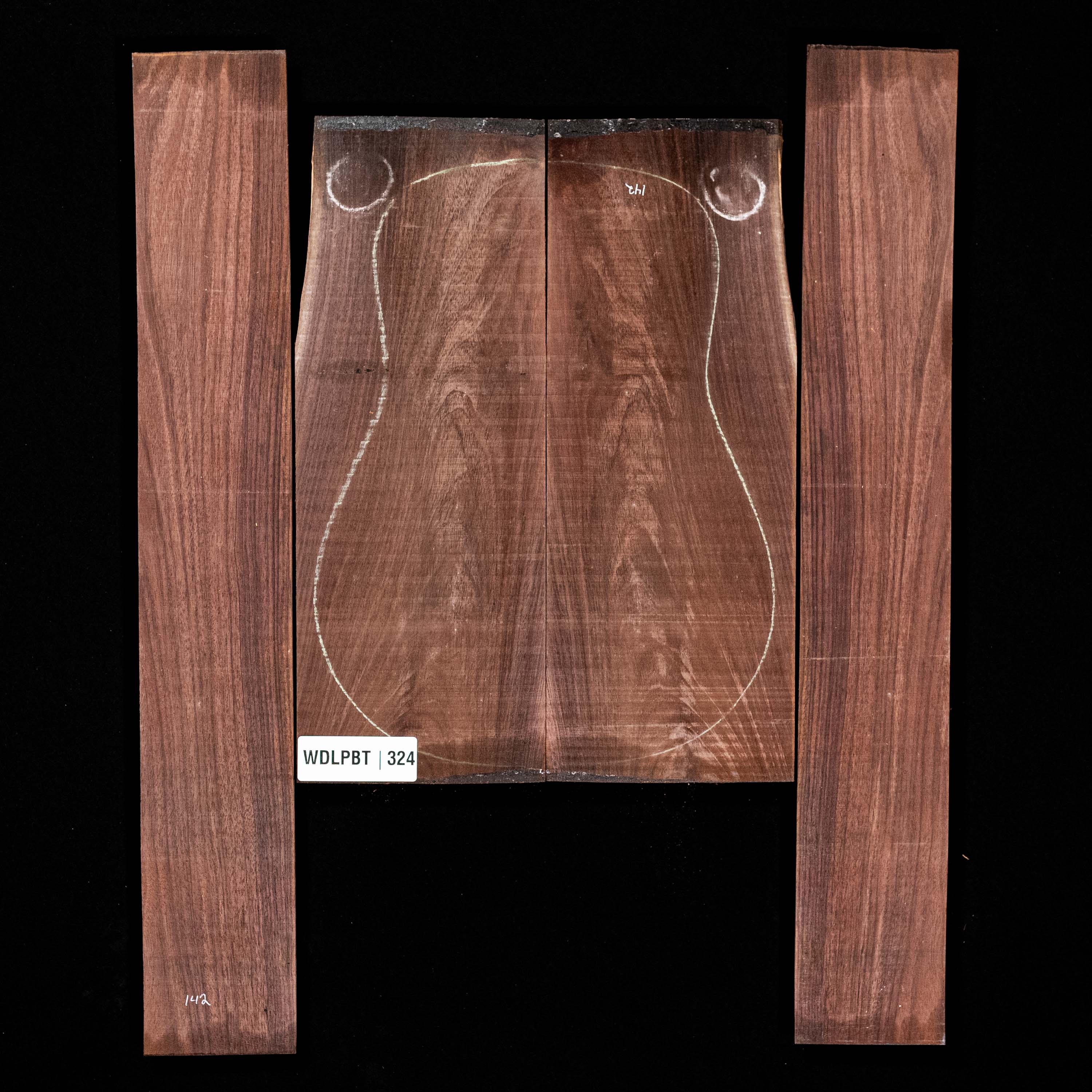 Set de Fondo y Aros de palisandro de la India oriental con veta Wild Grain - 324