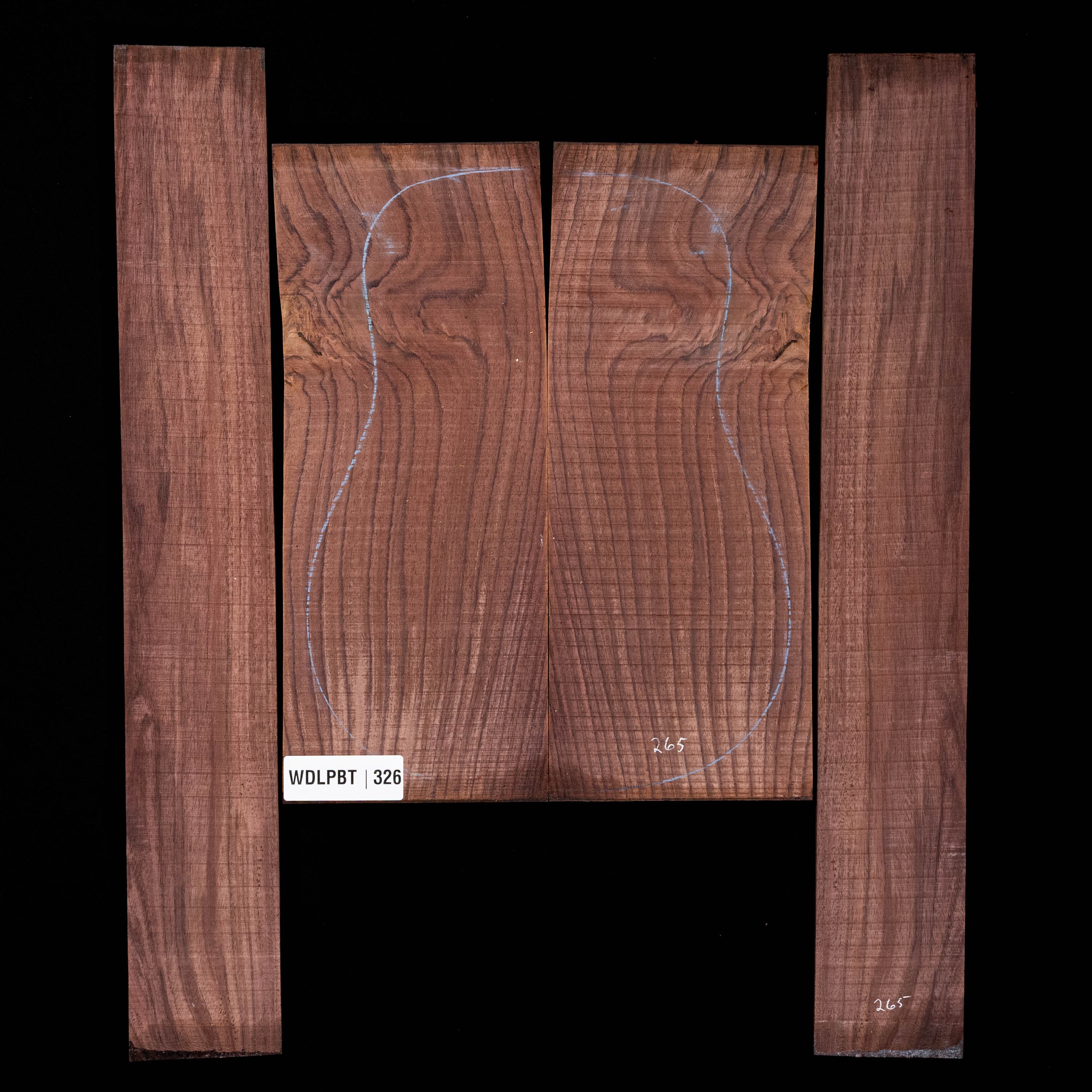 Set de Fondo y Aros de palisandro de la India oriental con veta Wild Grain - 326