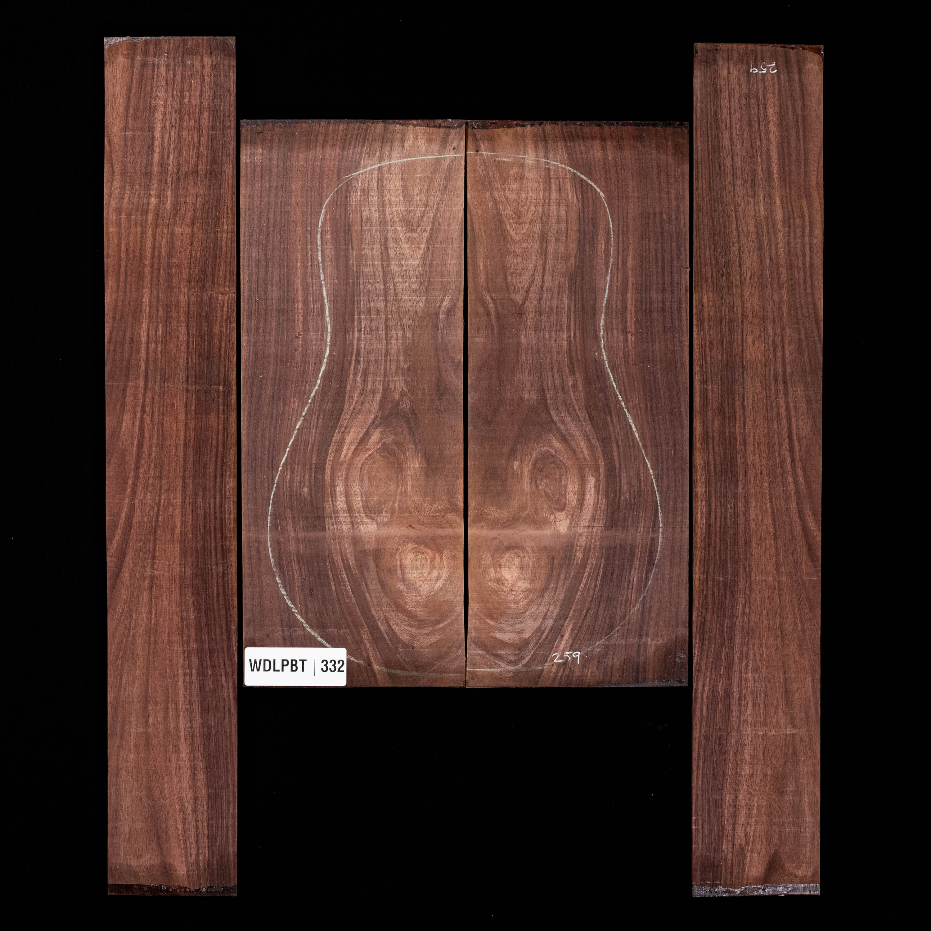 Set de Fondo y Aros de palisandro de la India oriental con veta Wild Grain - 332
