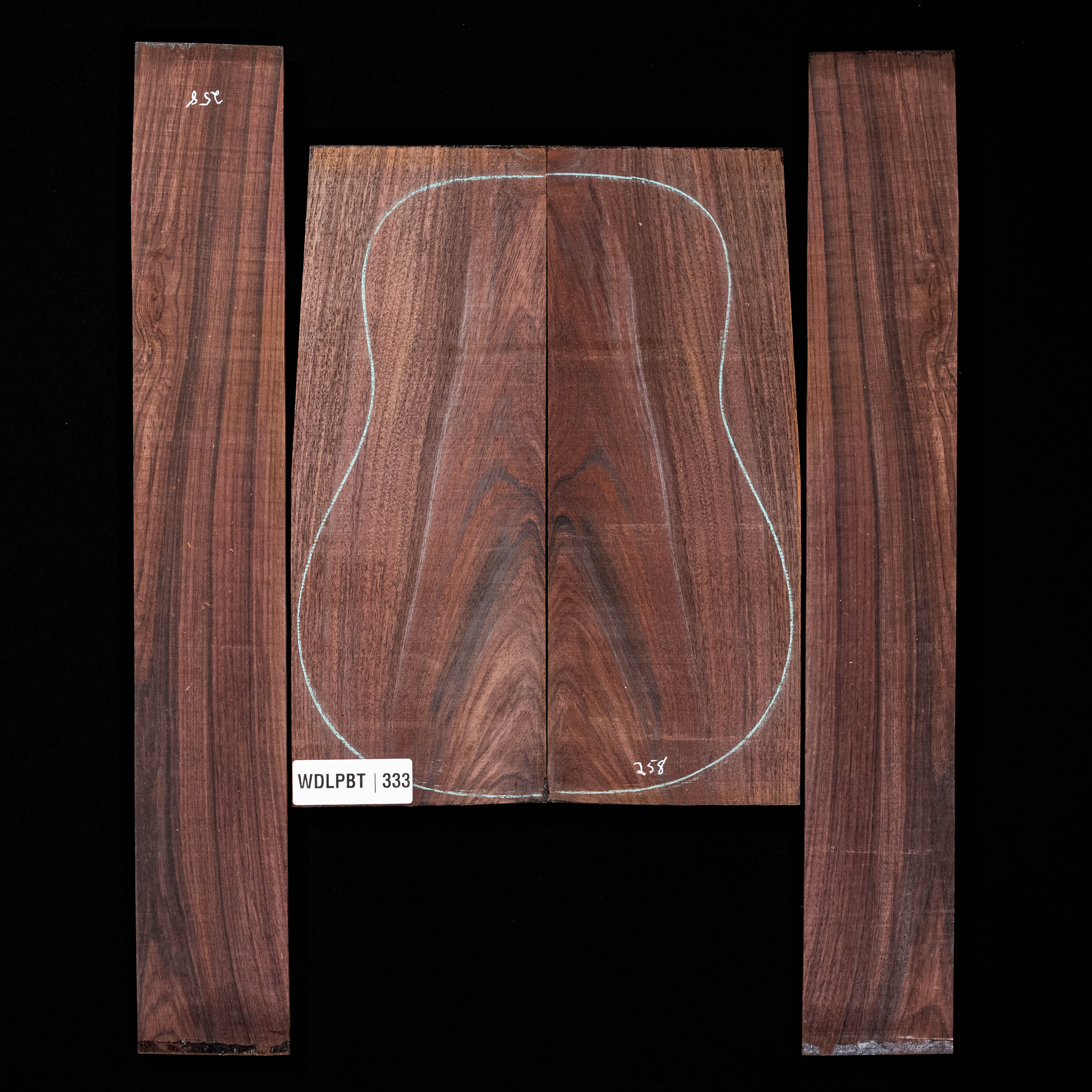 Set de Fondo y Aros de palisandro de la India oriental con veta Wild Grain - 333