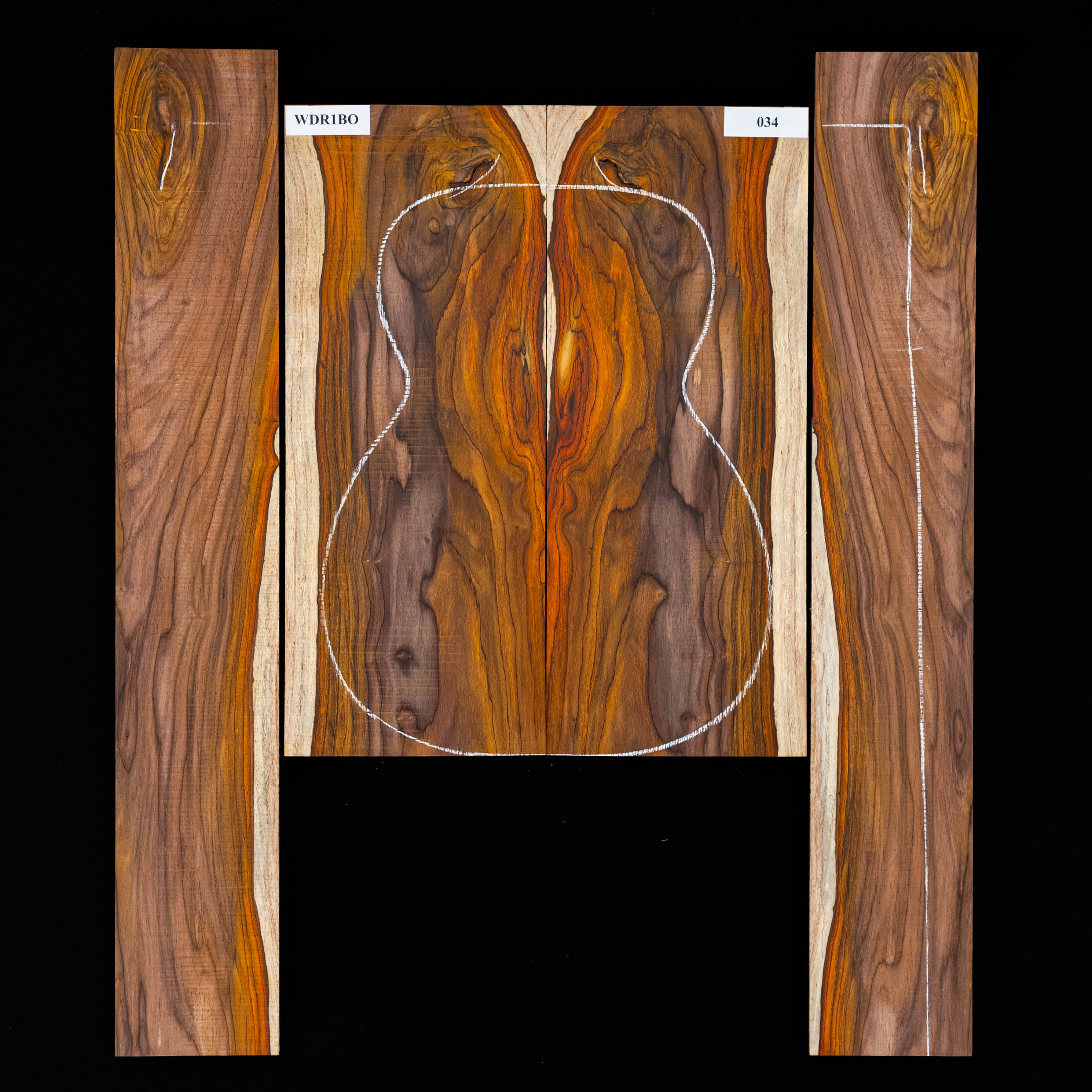 Set de Fondo y Aros de Cocobolo - 034 Set de Fondo y Aros de Cocobolo - 034