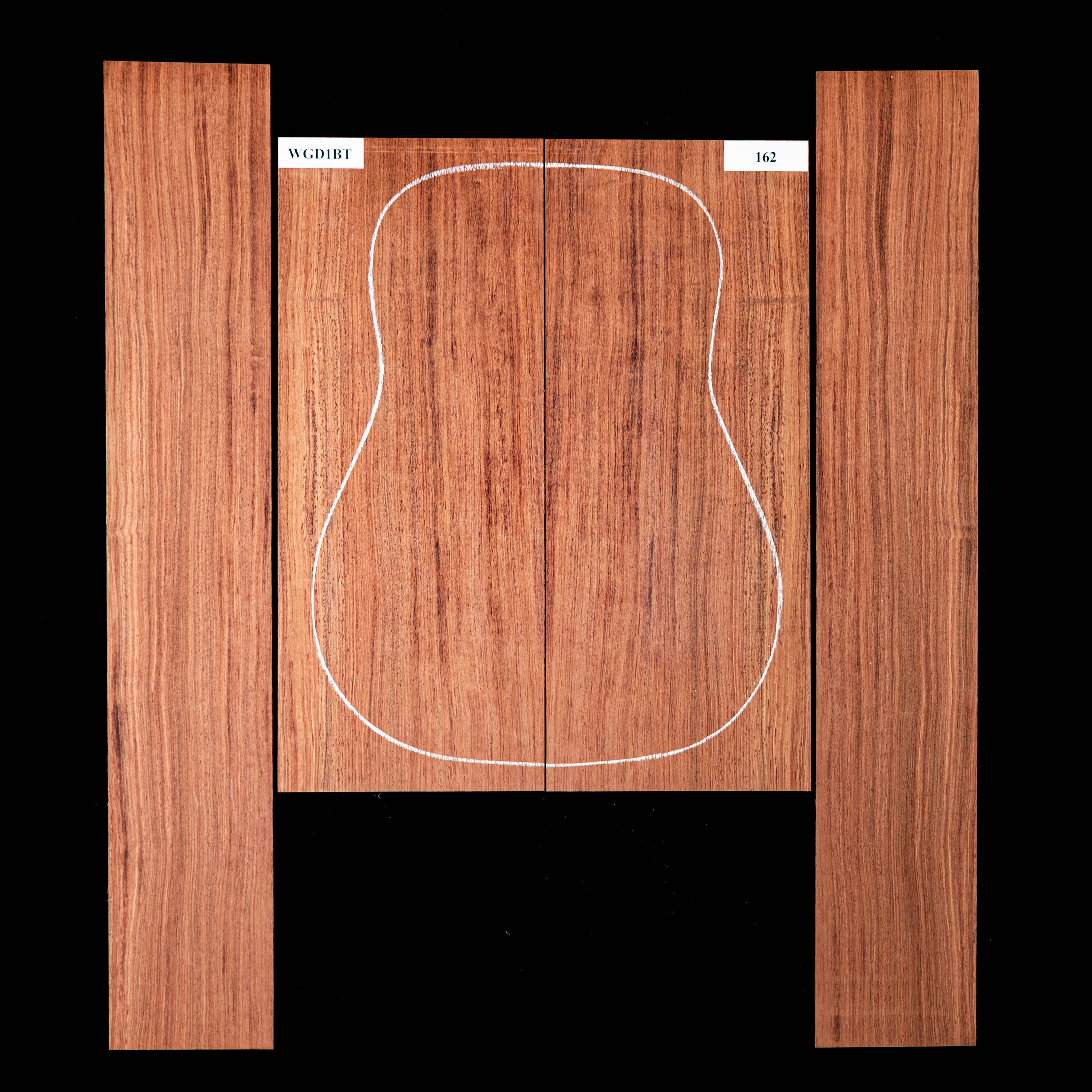 Conjunto de fondo y aros de Bubinga - 162 Conjunto de fondo y aros de Bubinga - 162