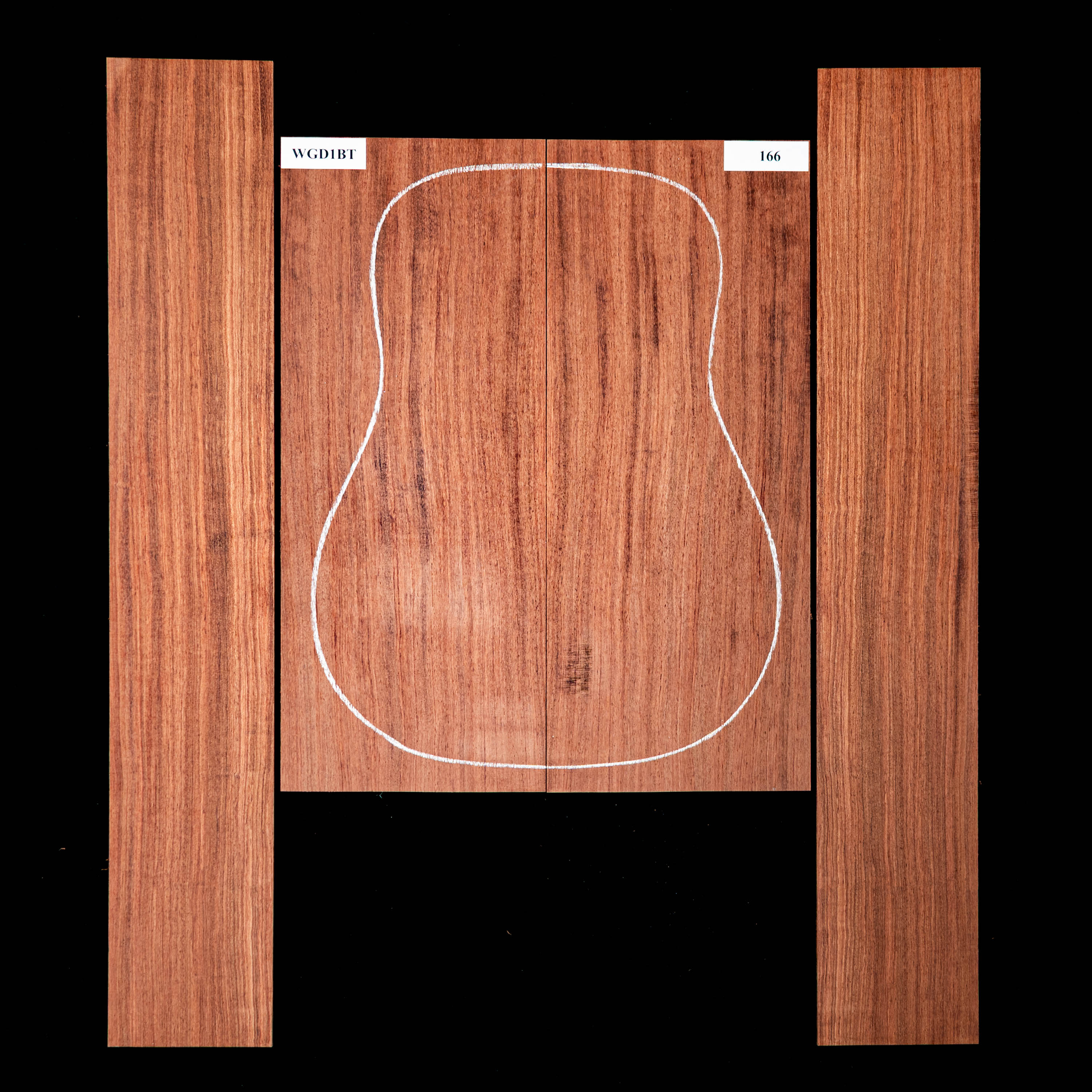 Conjunto de fondo y aros de Bubinga - 166 Conjunto de fondo y aros de Bubinga - 166