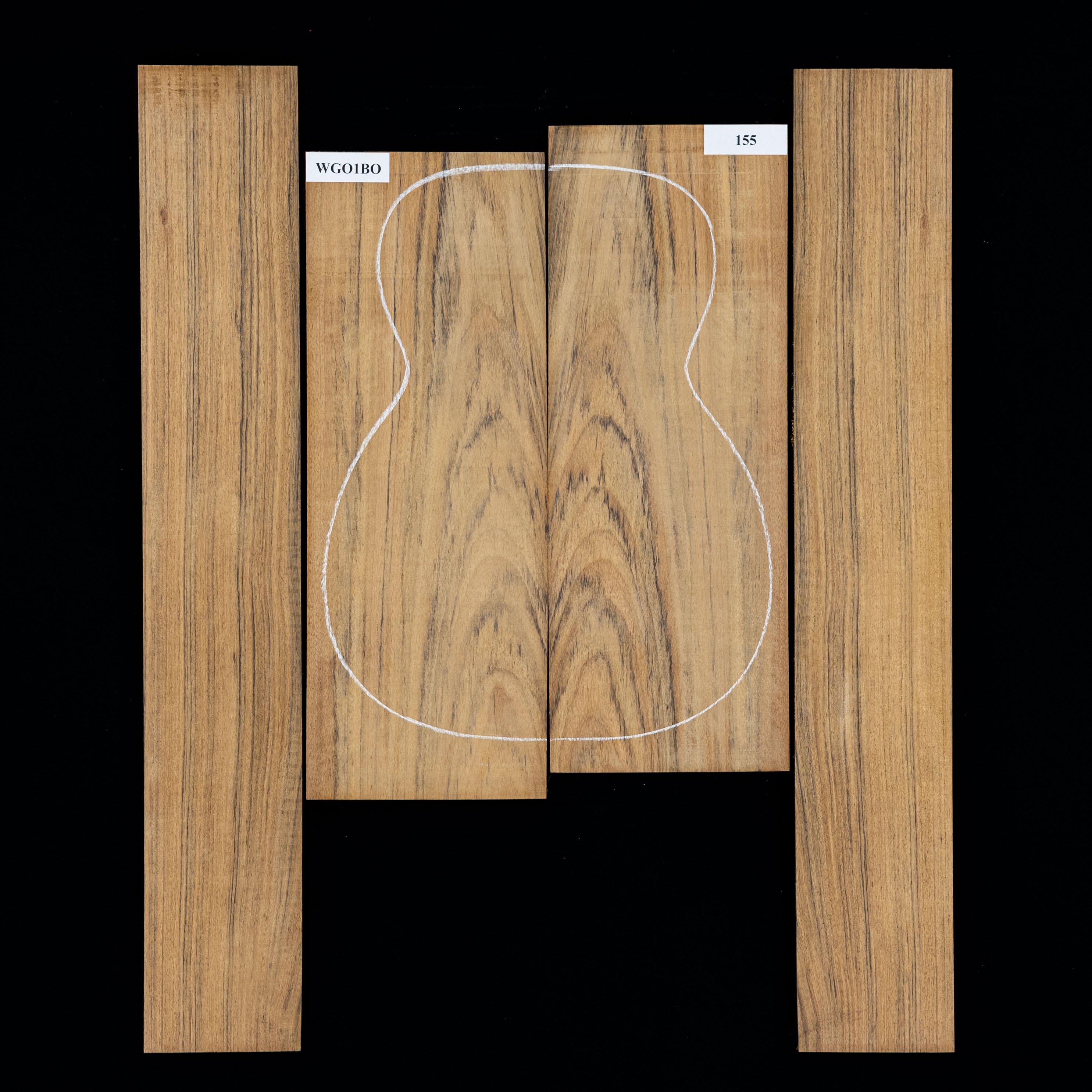 Conjunto de fondo y aros de Ovangkol - 155 Conjunto de fondo y aros de Ovangkol - 155