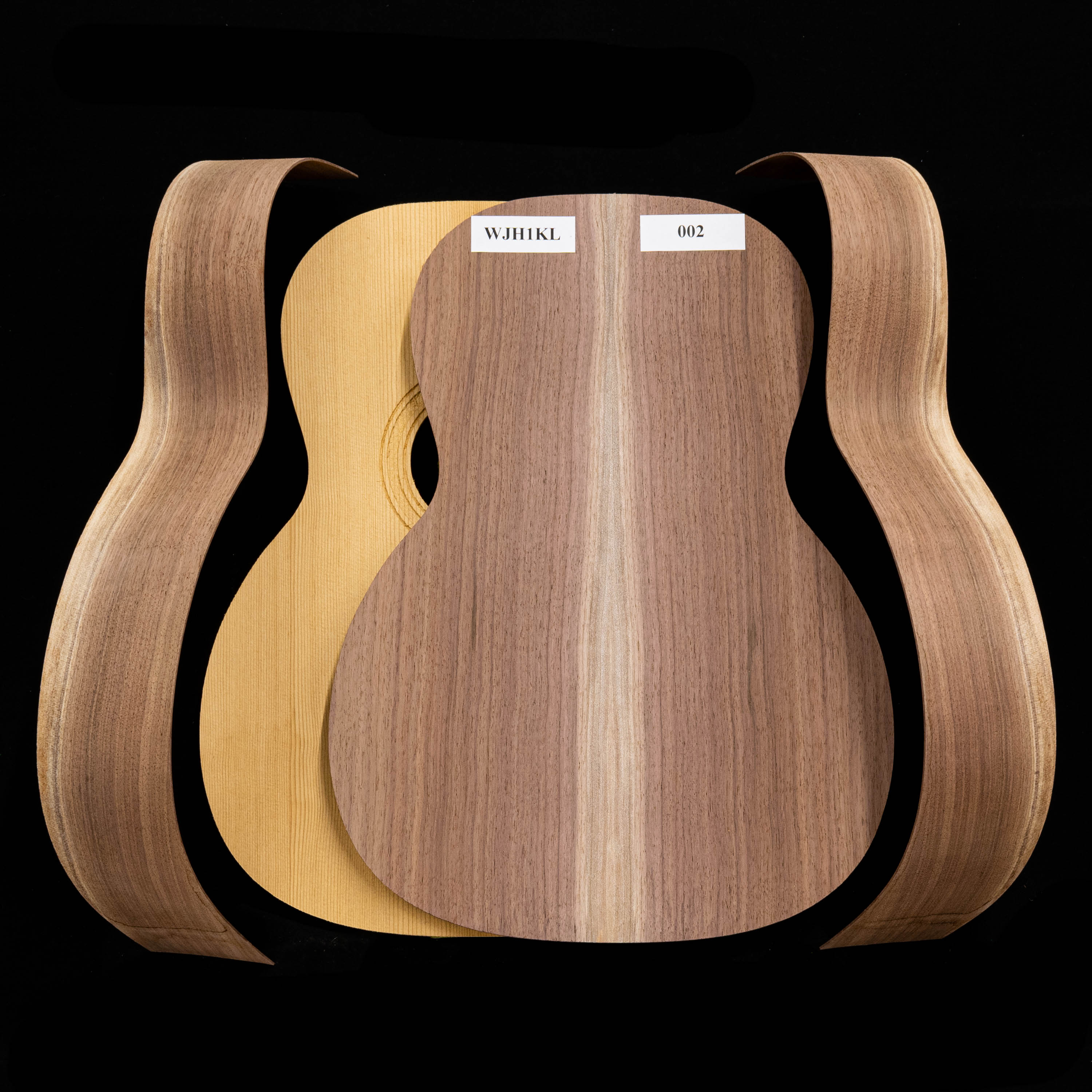 WoodStax Claro - Kit de kit de guitarra Triple-O de nogal, mástil atornillable - 002 WoodStax Claro - Kit de kit de guitarra Triple-O de nogal, mástil atornillable - 002