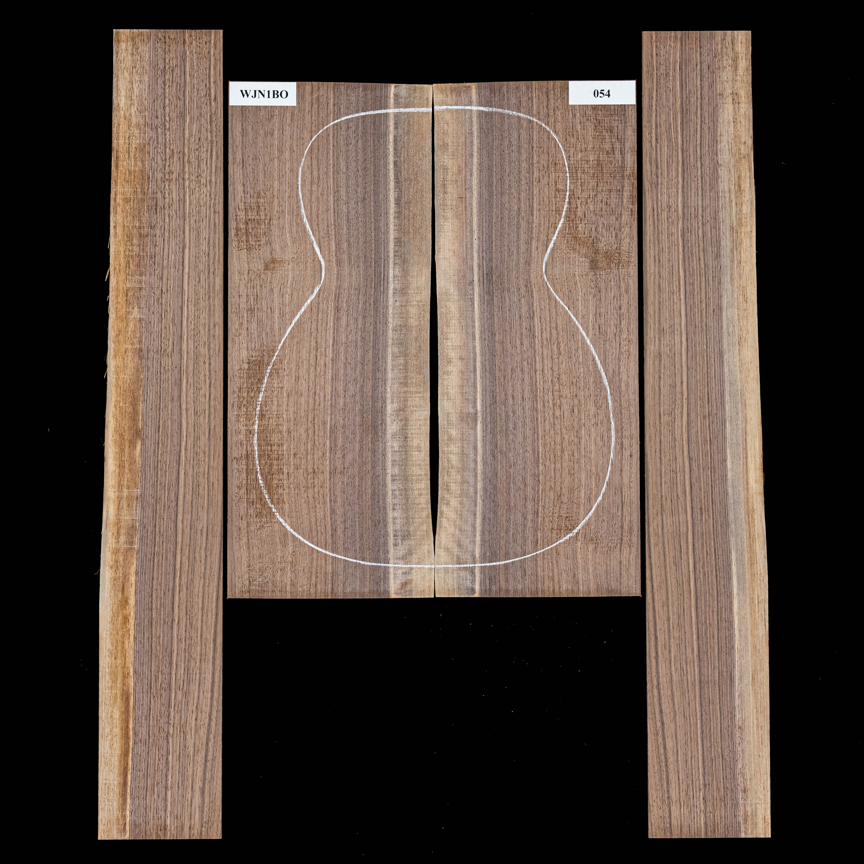 Conjunto de fondo y aros de nogal negro - 054 Conjunto de fondo y aros de nogal negro - 054