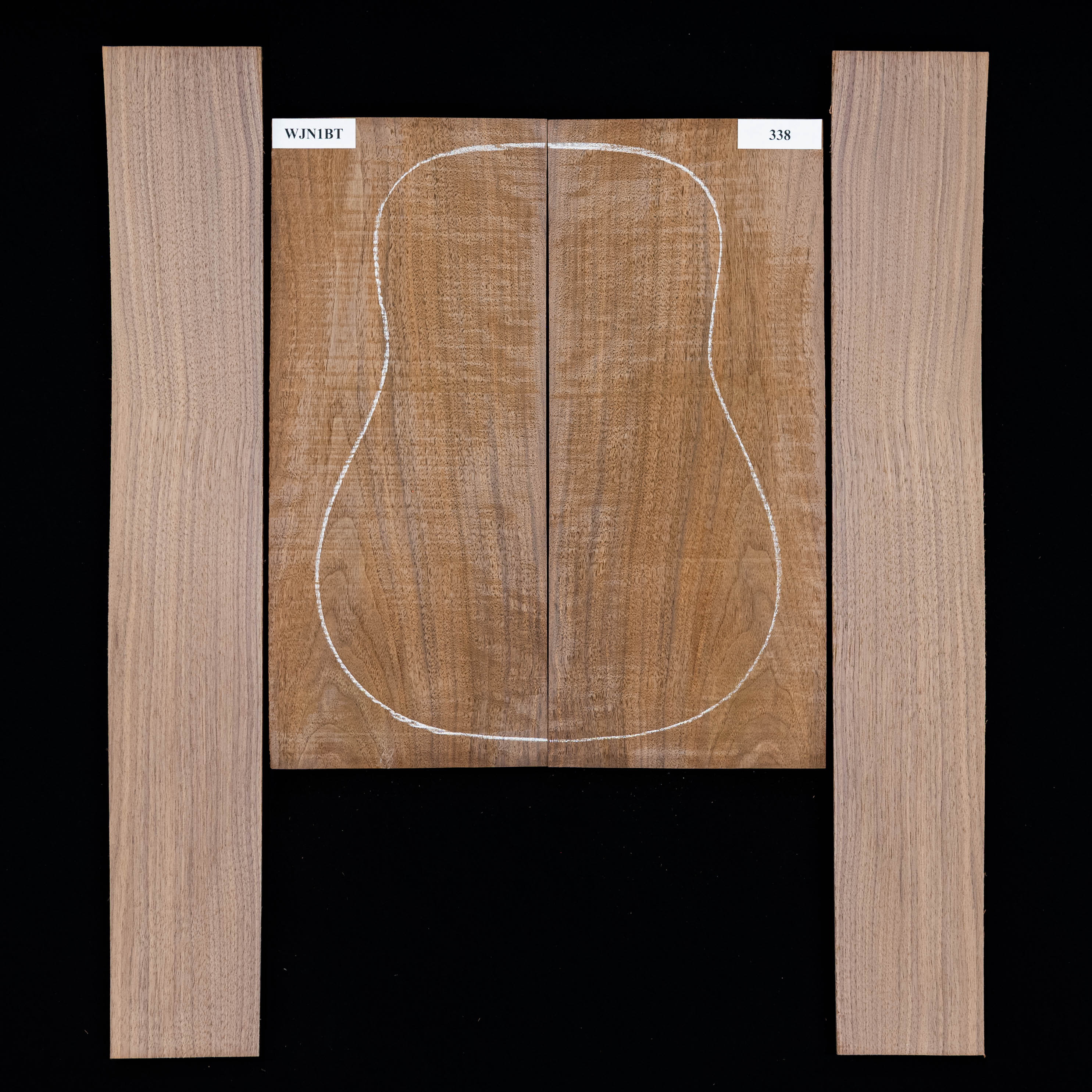 Conjunto de fondo y aros de nogal negro - 338 Conjunto de fondo y aros de nogal negro - 338