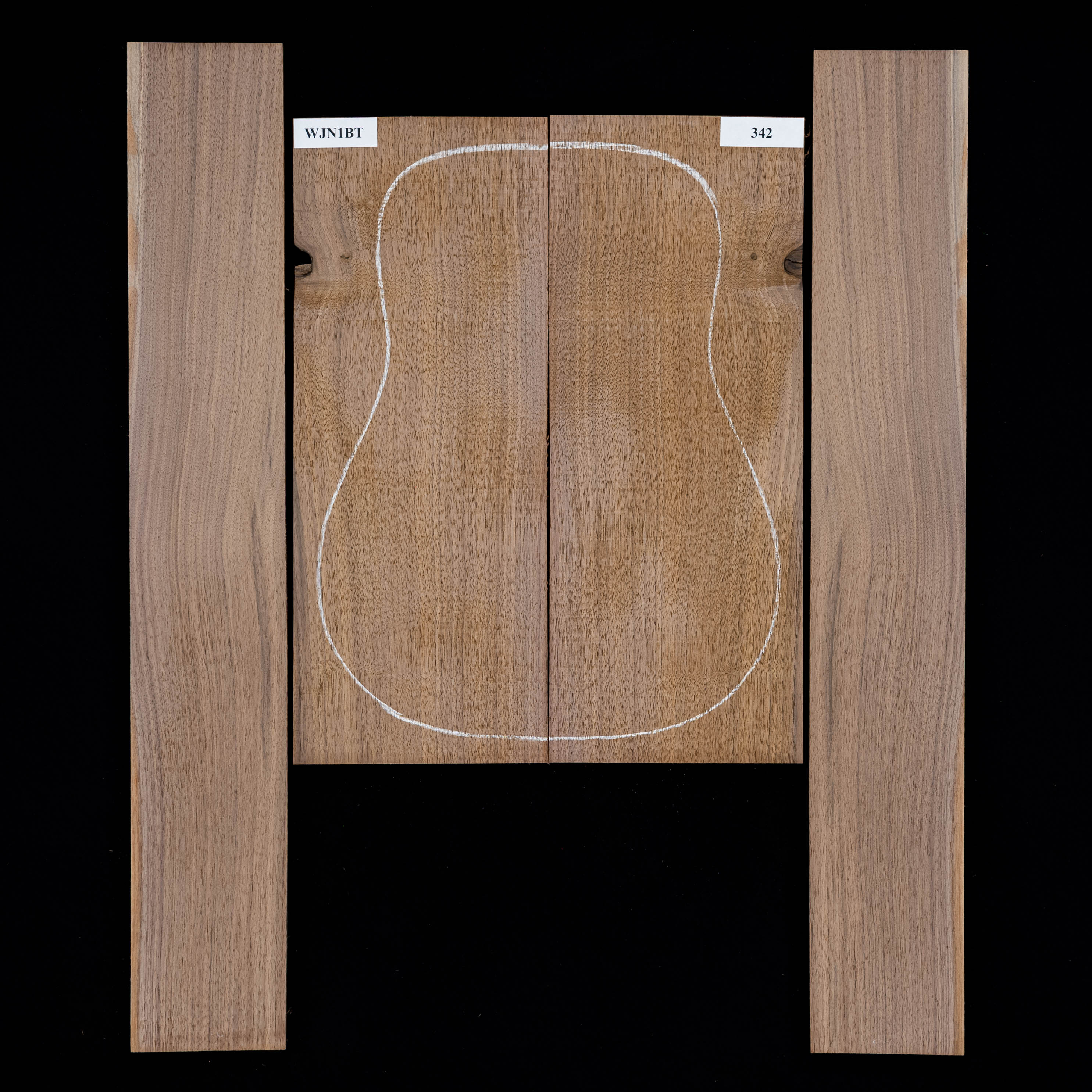 Conjunto de fondo y aros de nogal negro - 342 Conjunto de fondo y aros de nogal negro - 342