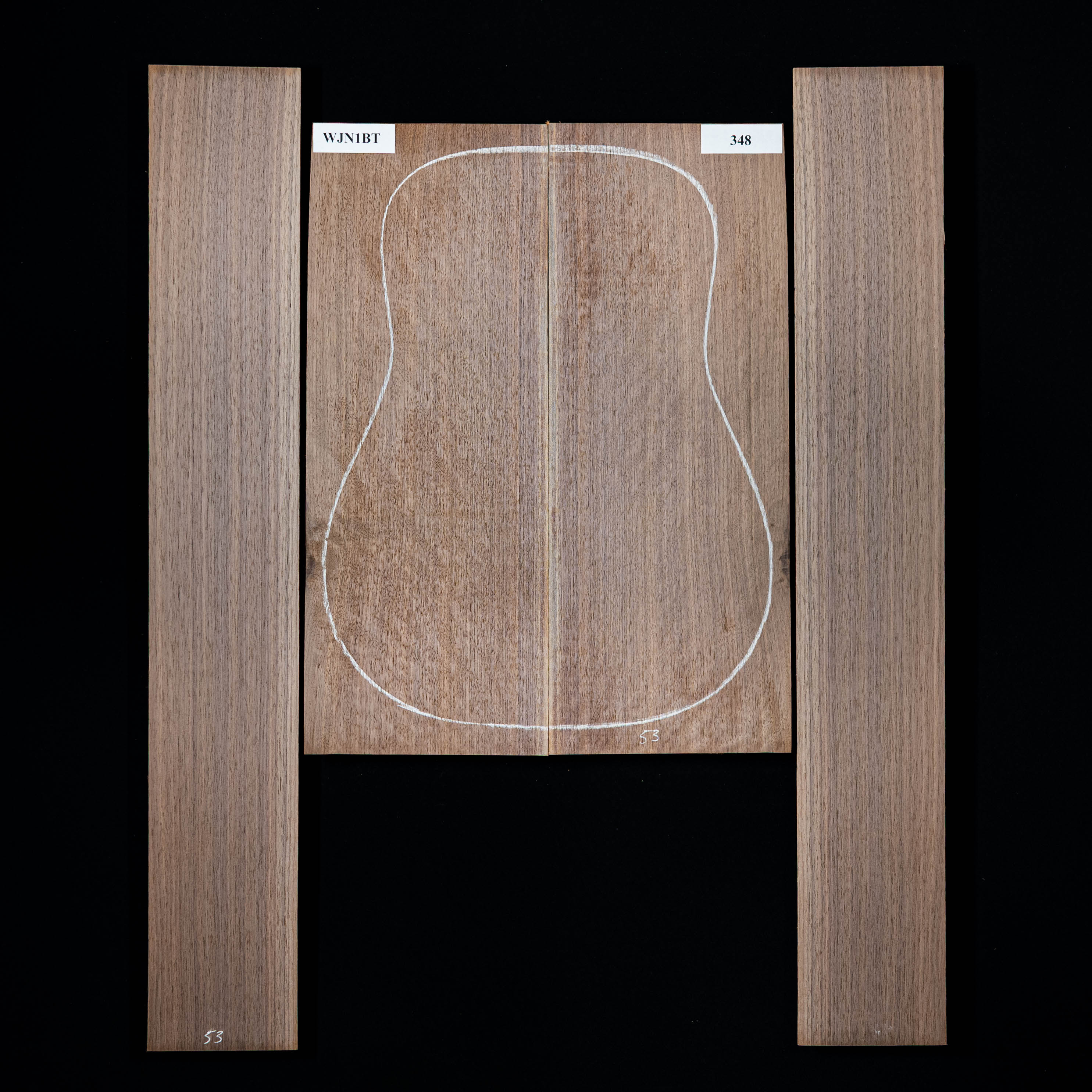 Conjunto de fondo y aros de nogal negro - 348 Conjunto de fondo y aros de nogal negro - 348