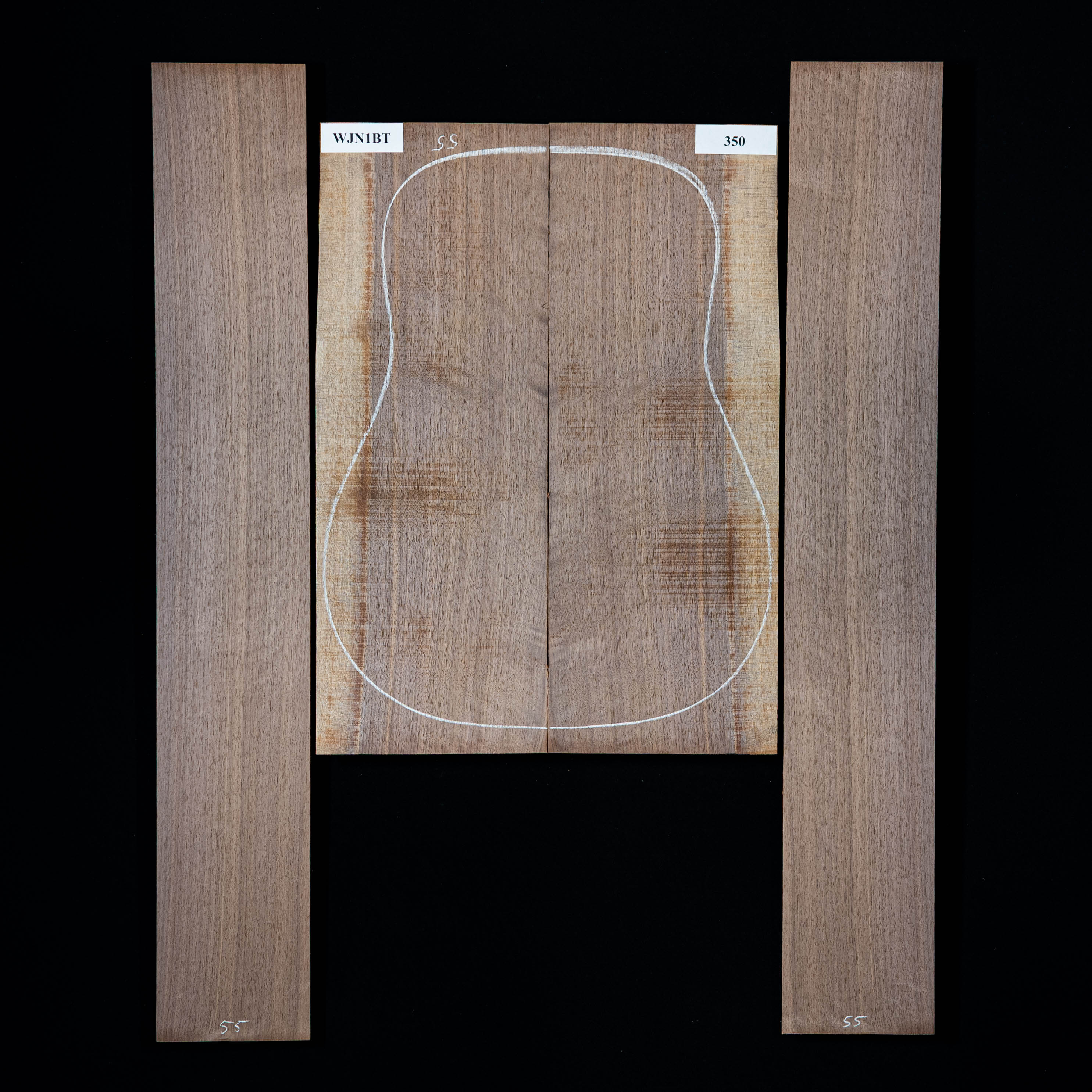 Conjunto de fondo y aros de nogal negro - 350 Conjunto de fondo y aros de nogal negro - 350