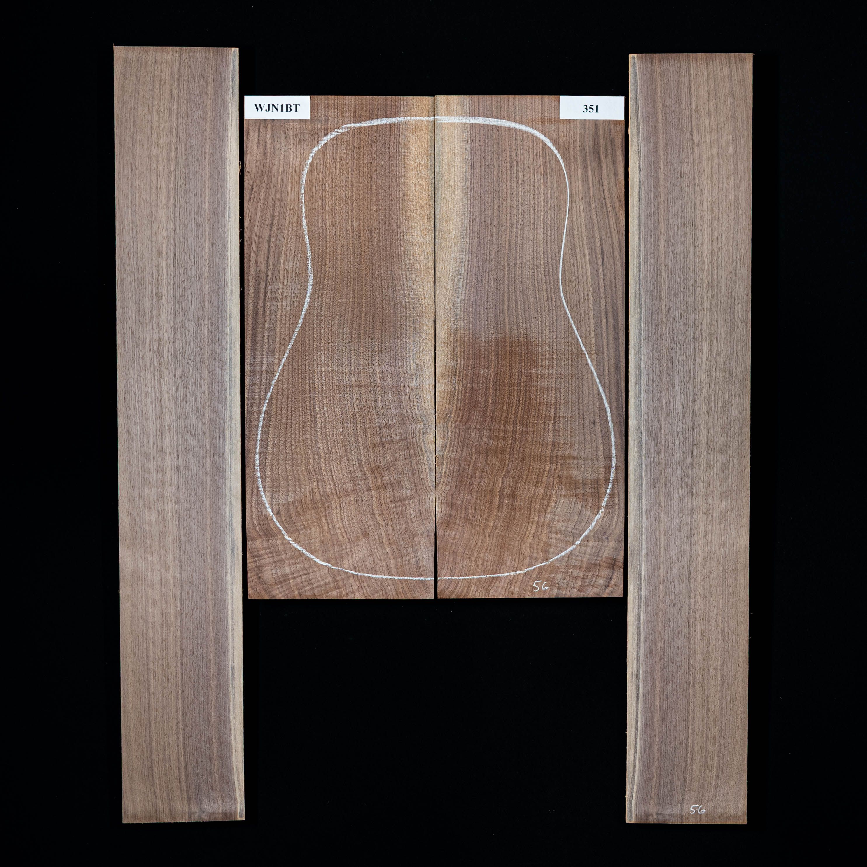 Conjunto de fondo y aros de nogal negro - 351 Conjunto de fondo y aros de nogal negro - 351