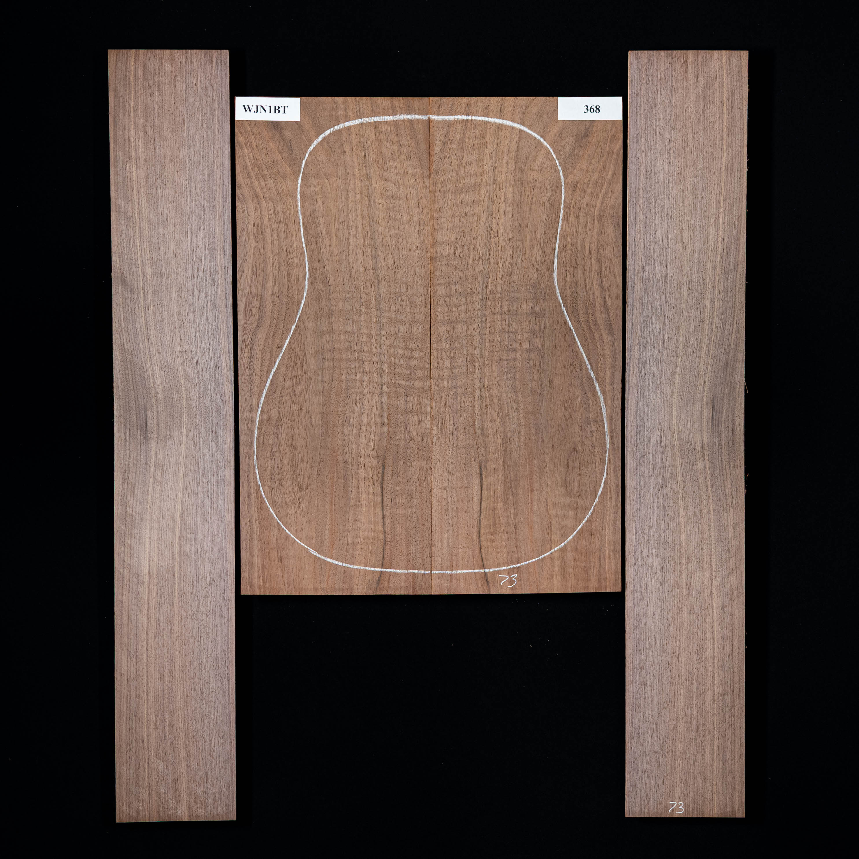 Conjunto de fondo y aros de nogal negro - 368 Conjunto de fondo y aros de nogal negro - 368